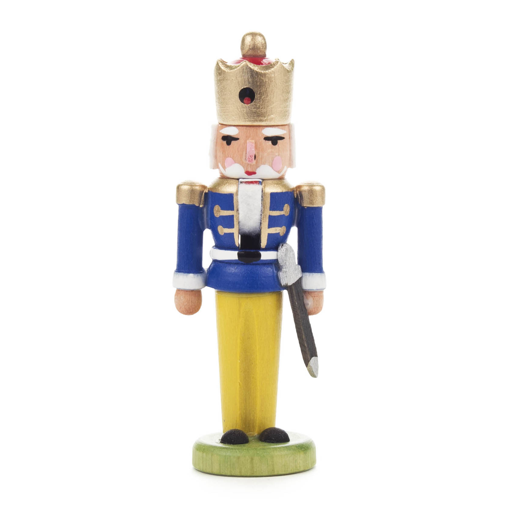 Mini-Nussknacker König blau-gelb, 7,5cm im Dregeno Online Shop günstig kaufen
