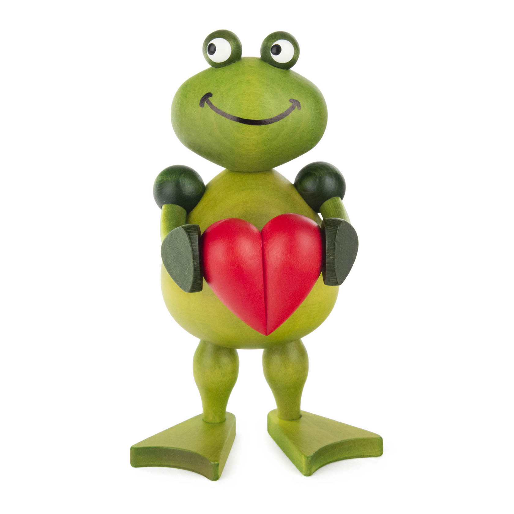 Frosch Freddy mit Herz | Dregeno - Seiffener Originale
