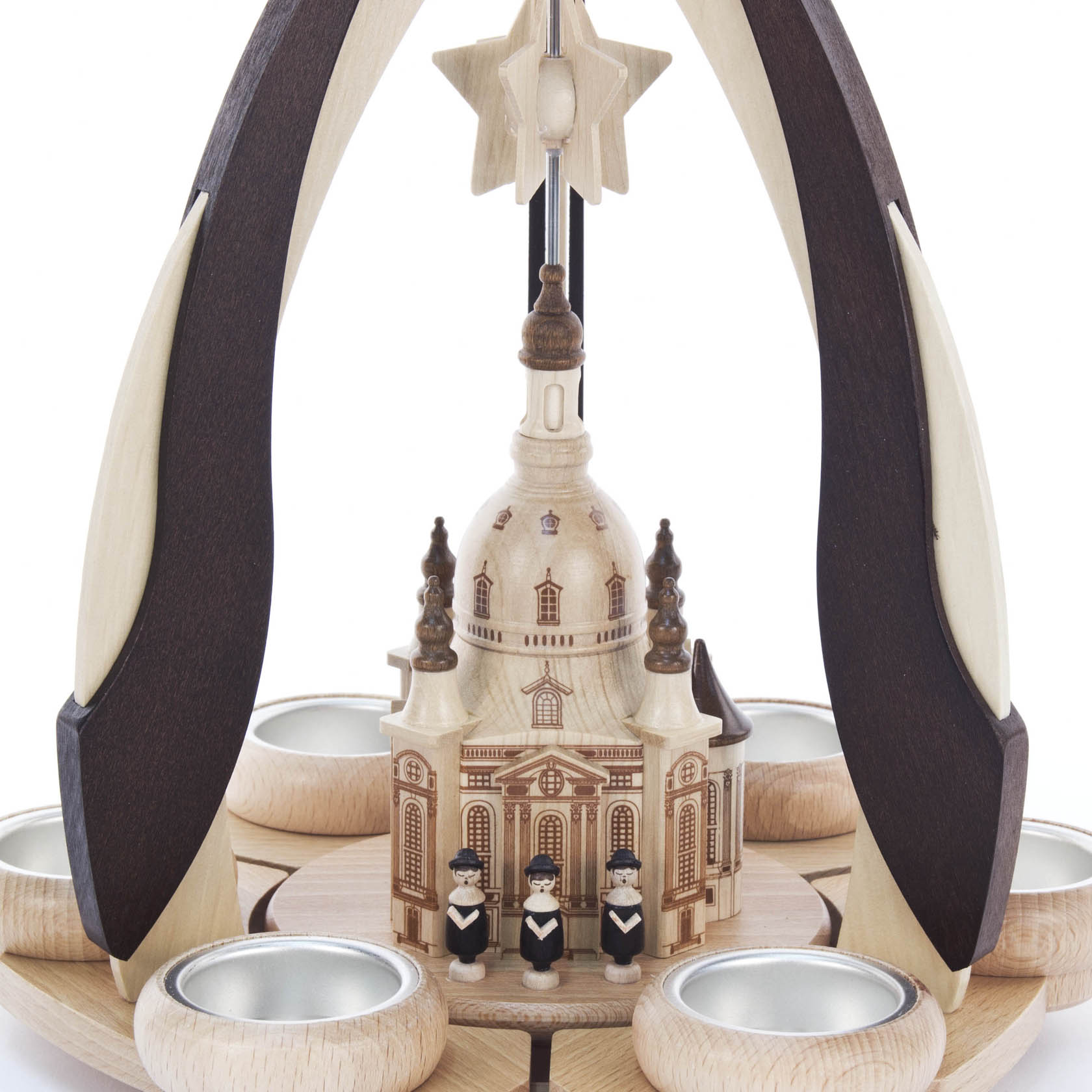 Design-Pyramide mit Dresdner Frauenkirche, für Teelichte