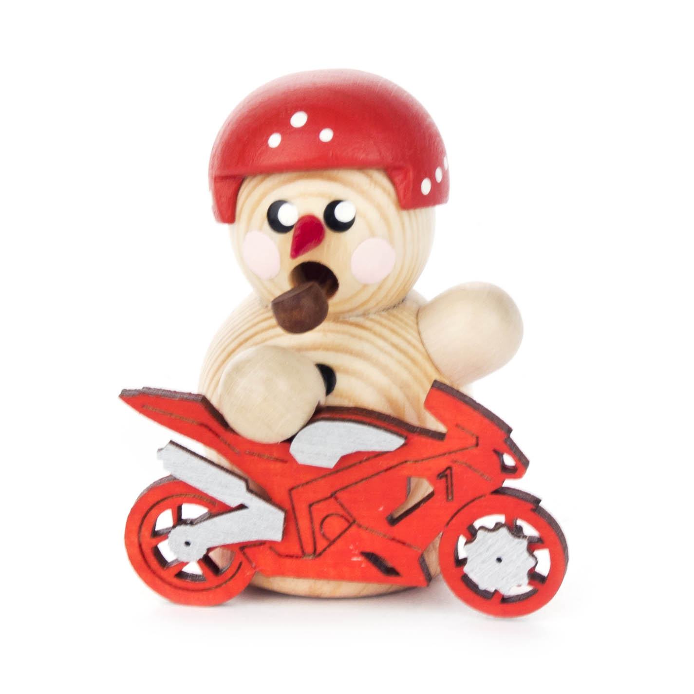 Mini-Räuchermann Biker, rotes Motorrad im Dregeno Online Shop günstig kaufen