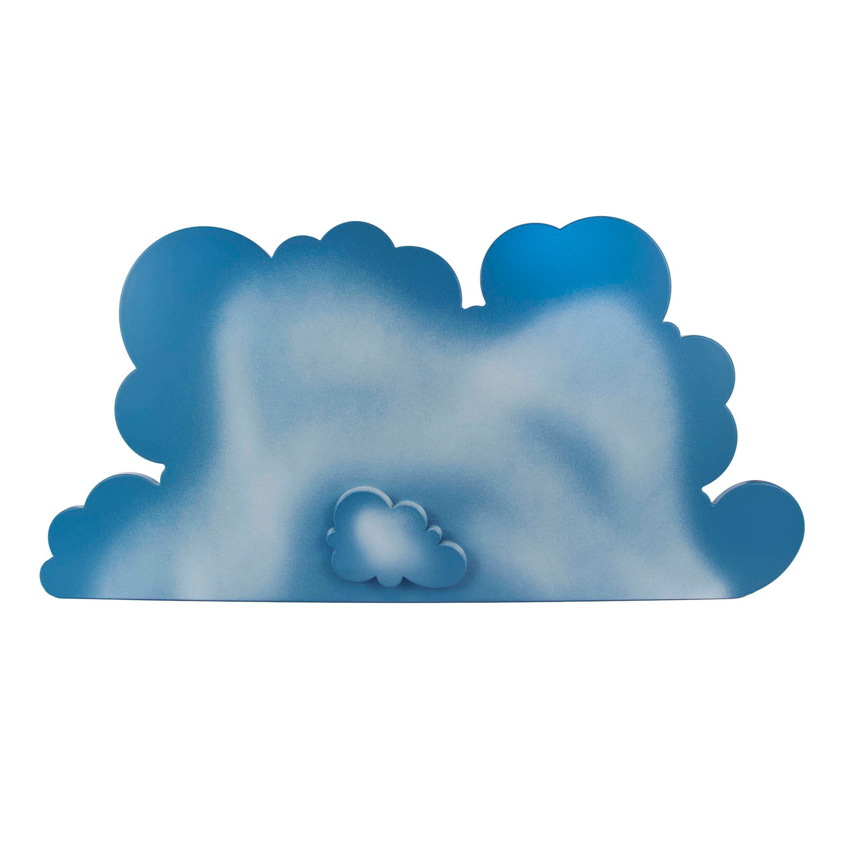 A large, stylized cloud with rounded edges and varying shades of blue, resembling cartoonish cloud formations. im Dregeno Online Shop günstig kaufen