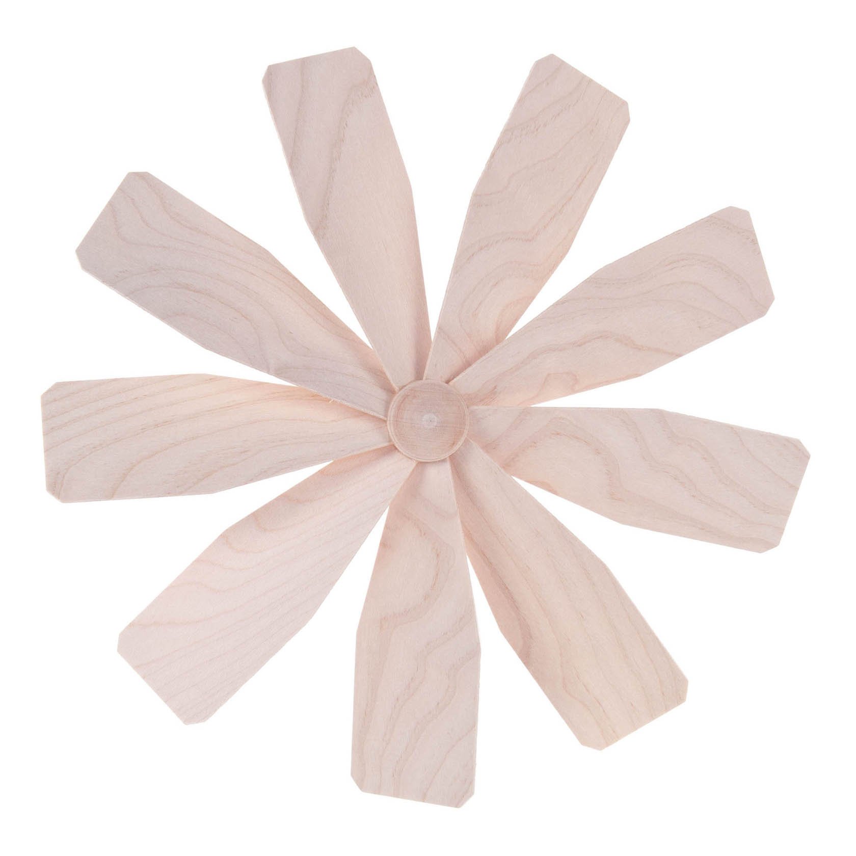 Wooden propeller with 9 blades, symmetrical shape, light natural wood color, diameter 22.5 cm. im Dregeno Online Shop günstig kaufen