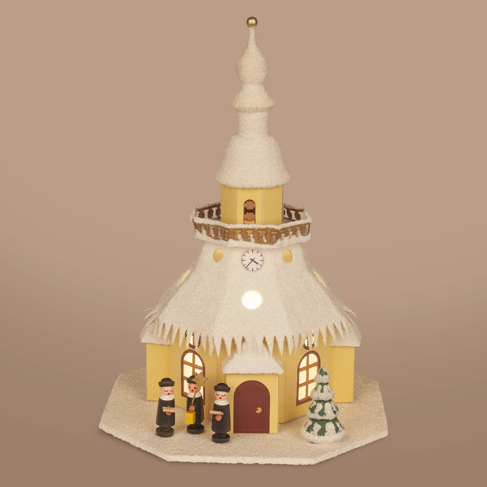Lichterhaus Seiffener Kirche klein, elektr. Beleuchtung