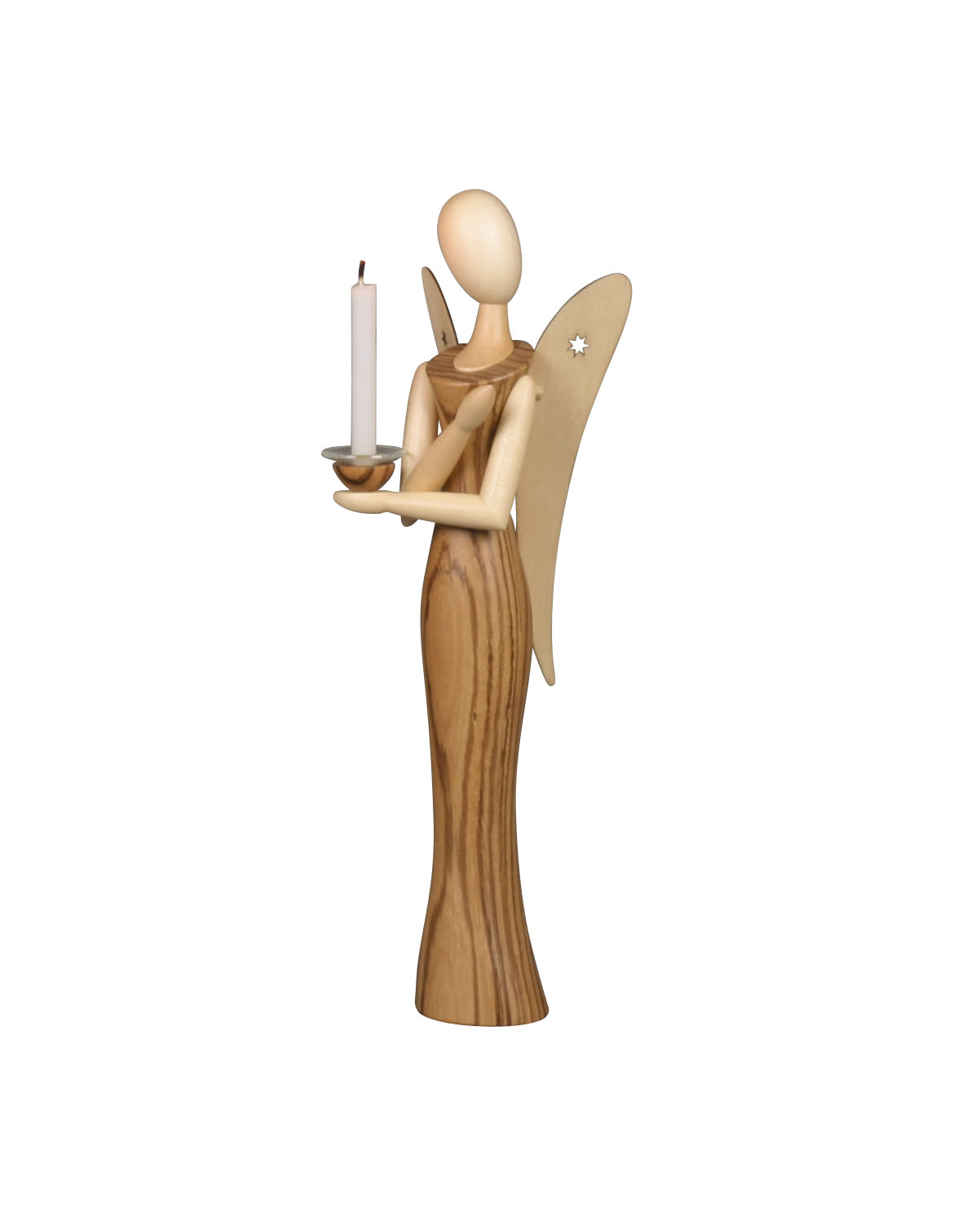Engel Zebrano mit Kerzenhalter 24,5 cm -Sternkopf-   im Dregeno Online Shop günstig kaufen