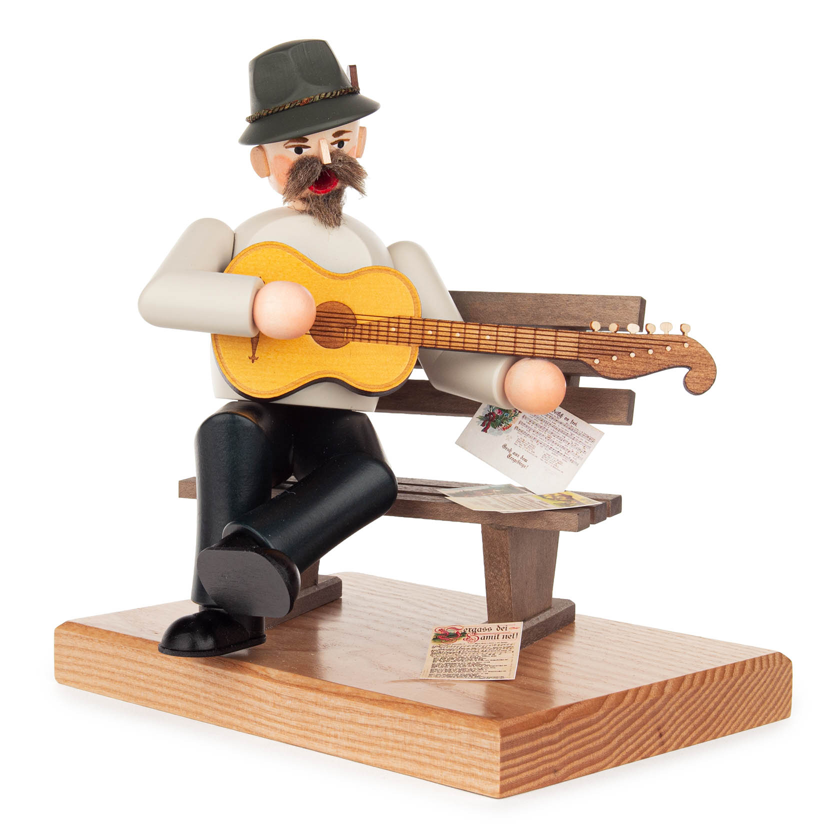 Räuchermann Anton Günther auf Bank mit Gitarre im Dregeno Online Shop günstig kaufen