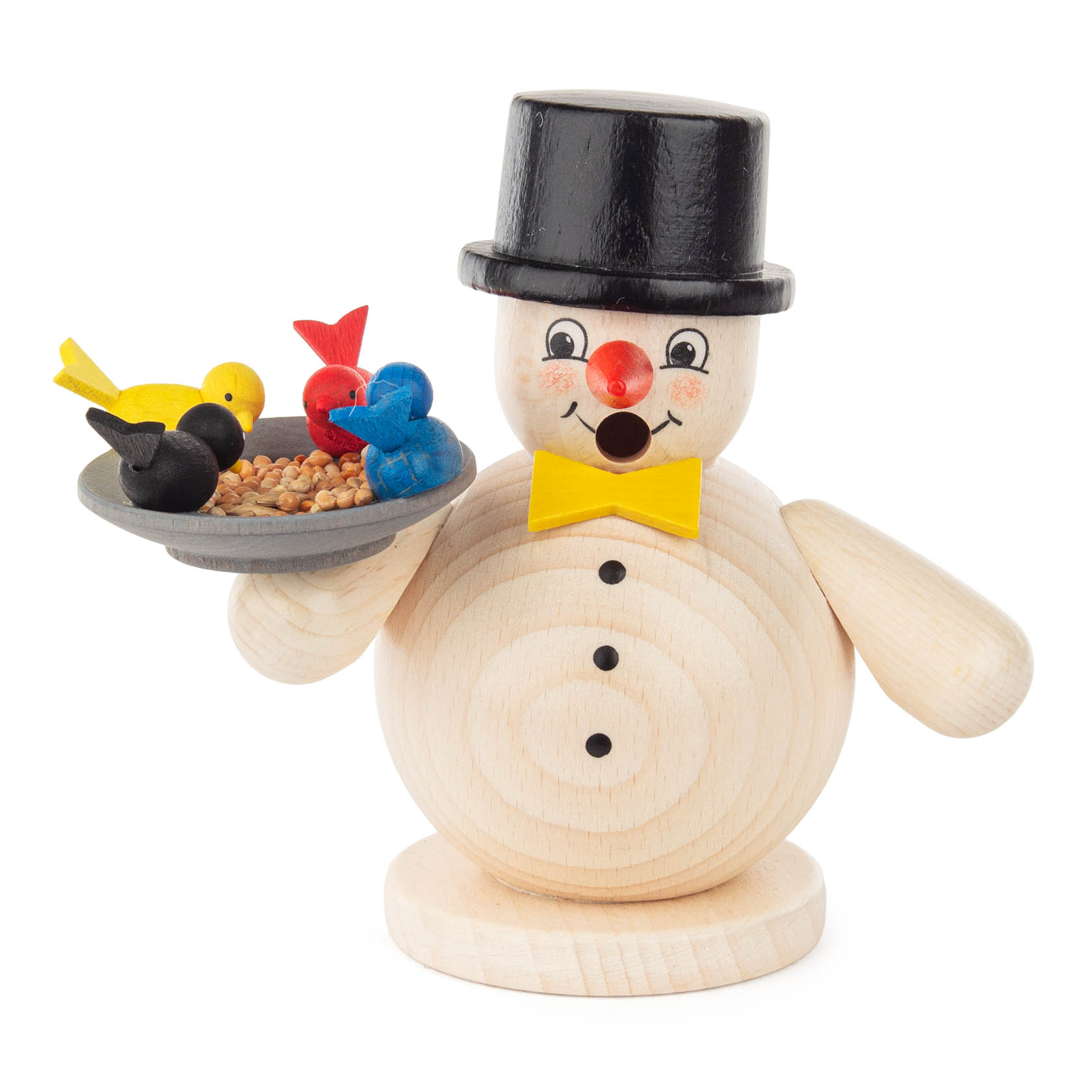 Räuchermann Schneemann mit Vögeln Zylinder schwarz im Dregeno Online Shop günstig kaufen