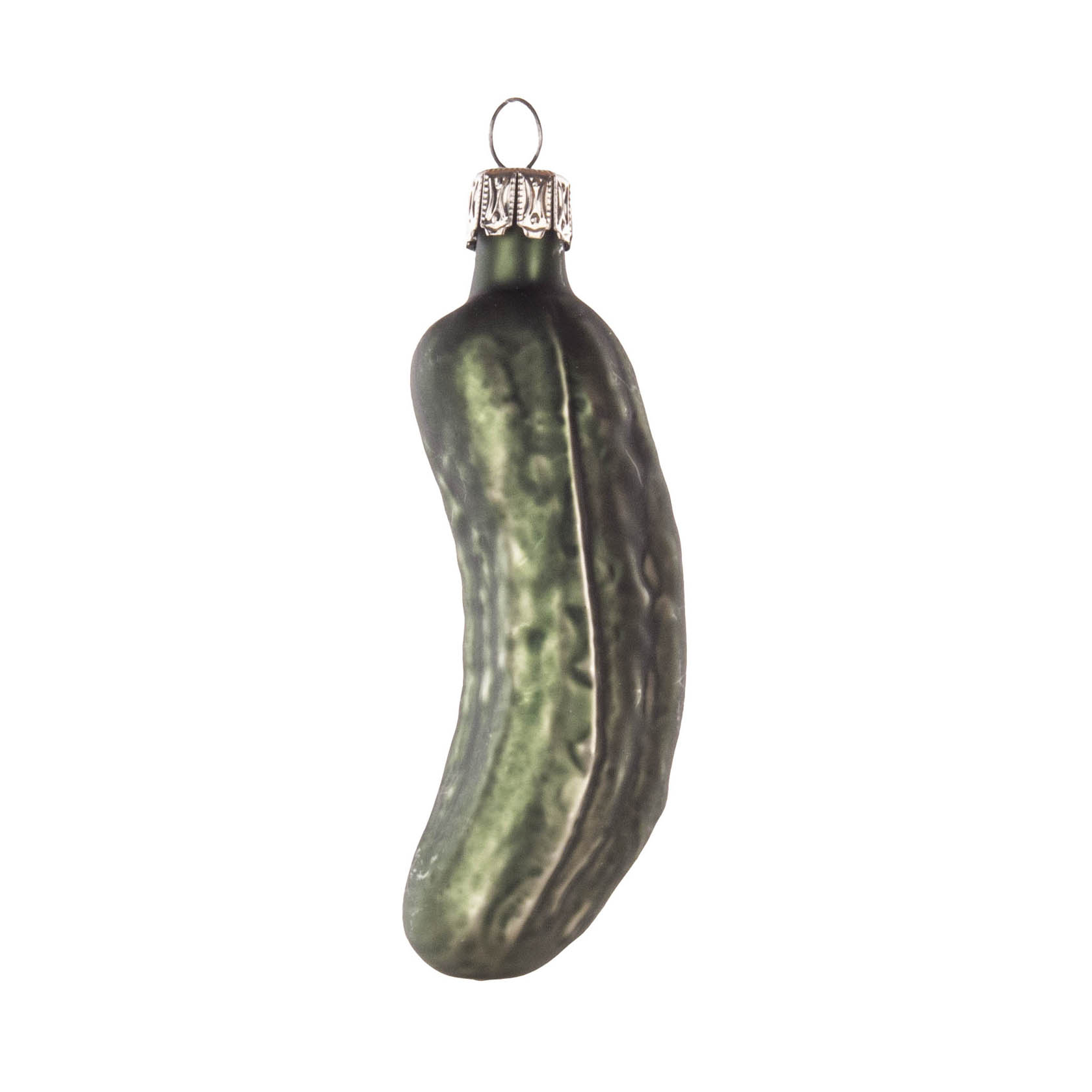 Glas-Christbaumschmuck in Form einer kleinen, grünen Gurke mit Aufhänger. im Dregeno Online Shop günstig kaufen
