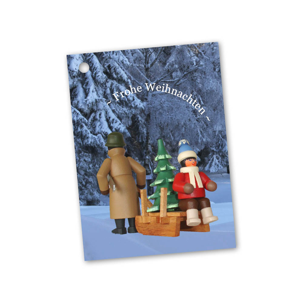 Geschenkanhänger-Weihnachten Motiv: -Winterwald- mit Goldfaden im Dregeno Online Shop günstig kaufen