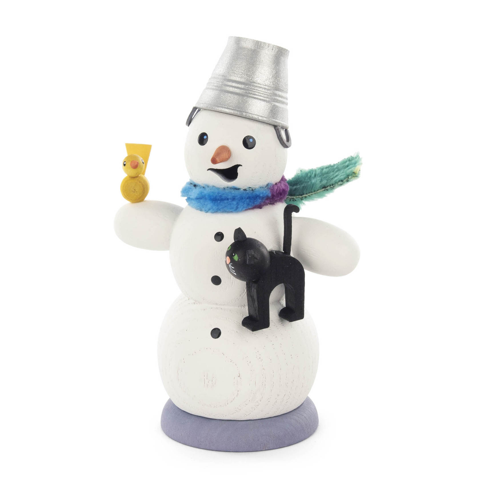 Räuchermann Schneemann mit Katze