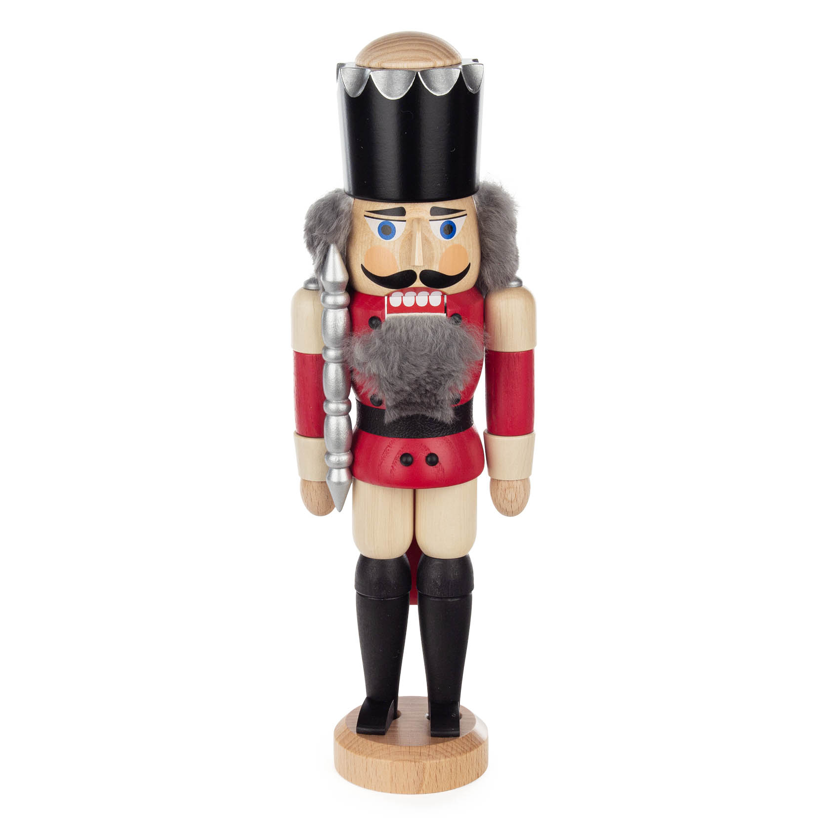 Nussknacker König 29cm rot lasiert
