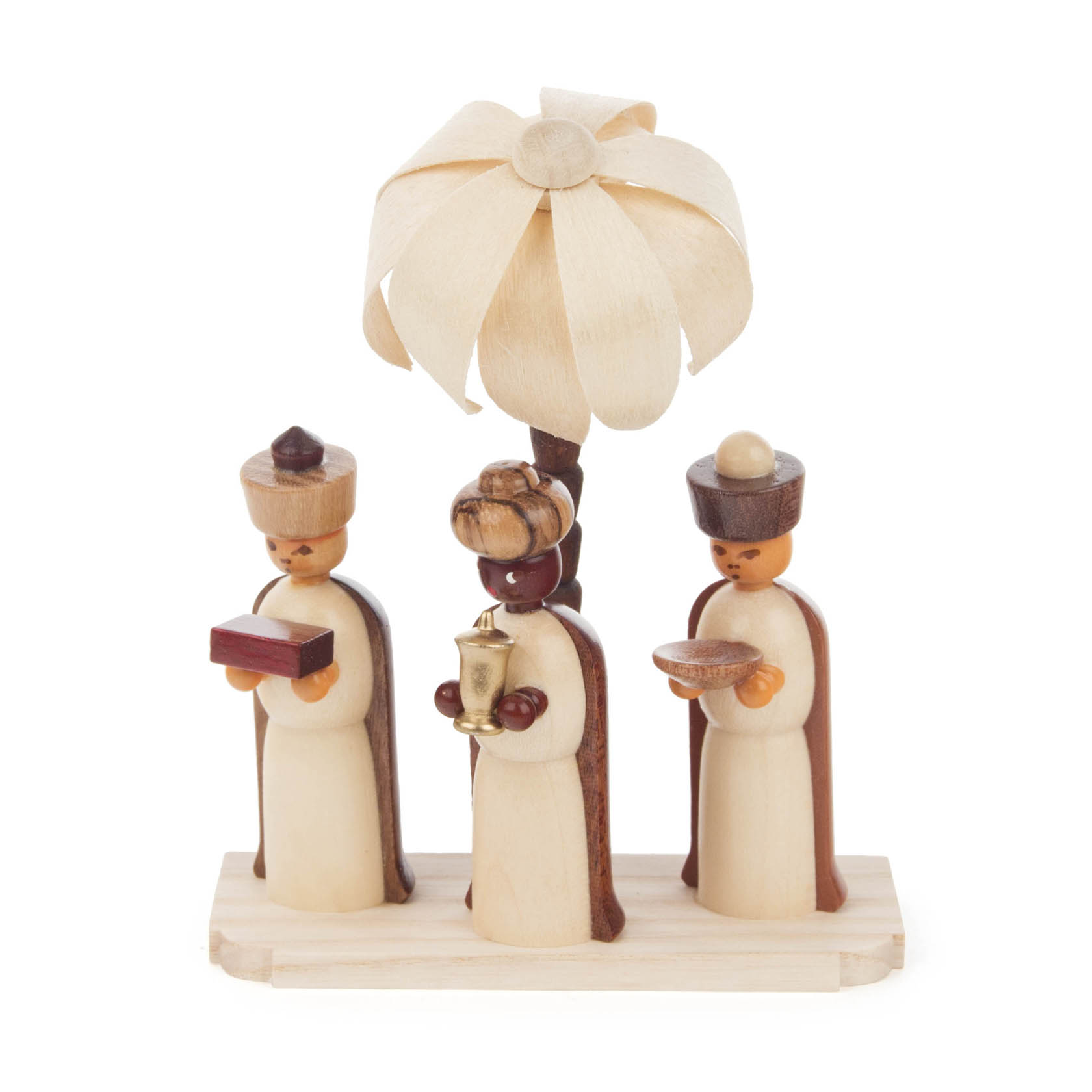Heilige 3 Könige mit Palme, natur auf Sockel im Dregeno Online Shop günstig kaufen