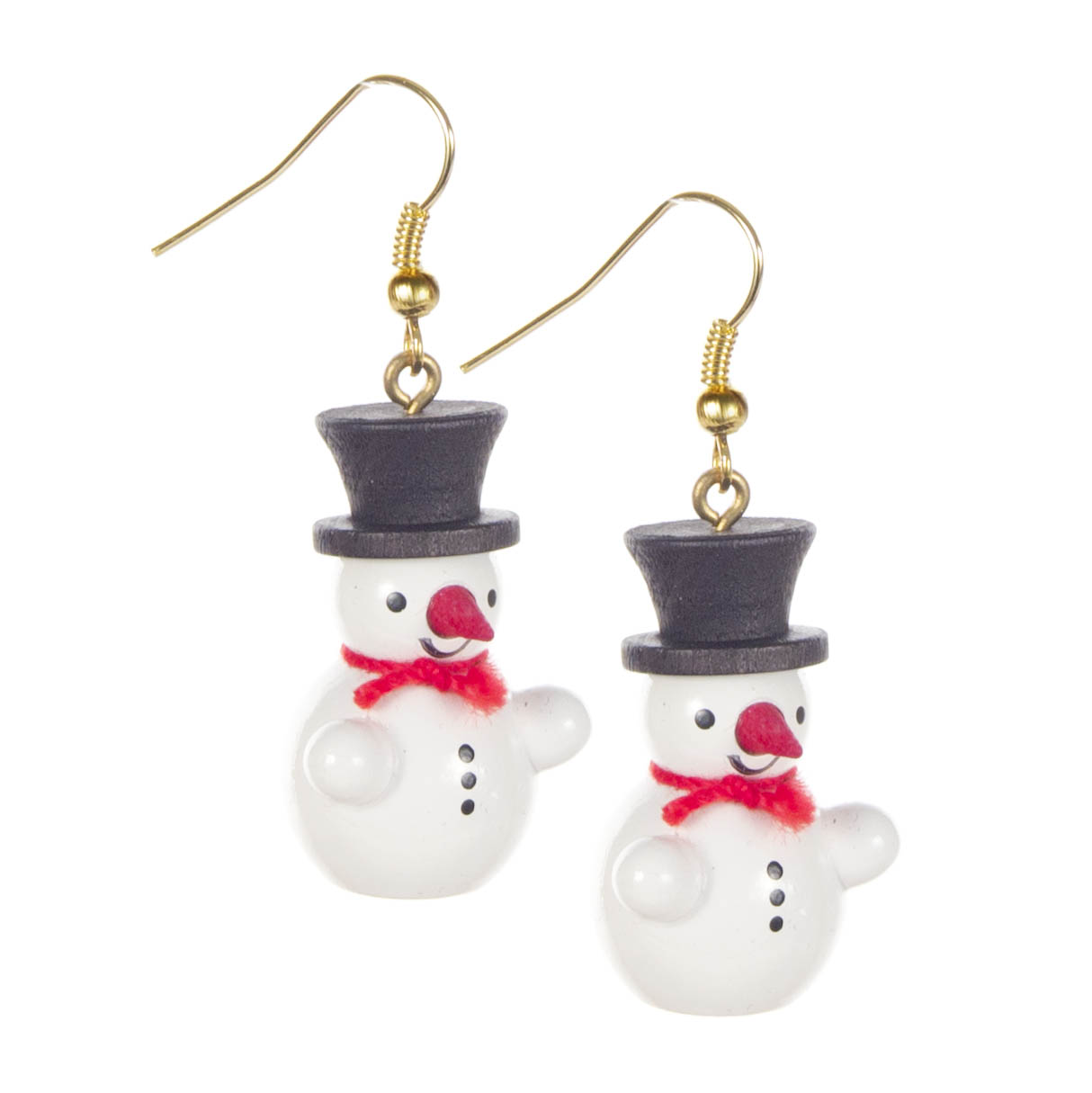 Ohrringe "Schneemann" mit schwarzem Zylinder, im schwarzen Schmucketui, blei- und nickelfrei im Dregeno Online Shop günstig kaufen