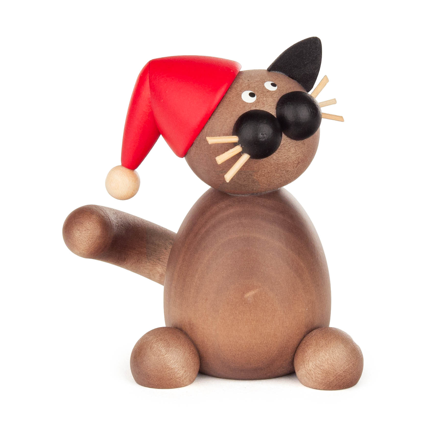 Katze Karli, grau-schwarz mit roter Zipfelmütze im Dregeno Online Shop günstig kaufen