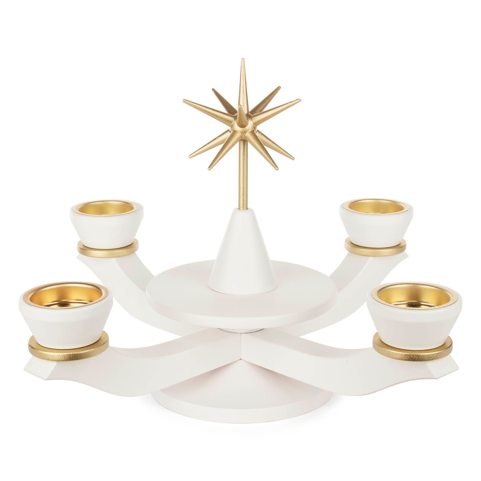 Adventsleuchter mit Stern weiß für Teelichte im Dregeno Online Shop günstig kaufen