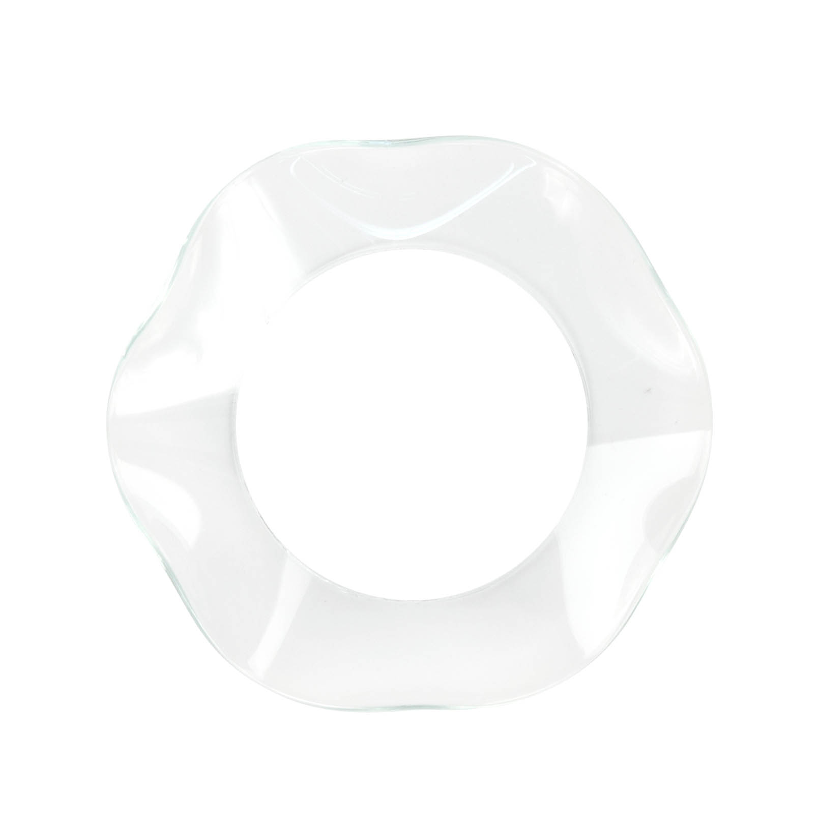 Transparente Lichtmanschette aus Glas mit wellenförmigem Rand für Teelichte, Durchmesser 40 mm. im Dregeno Online Shop günstig kaufen