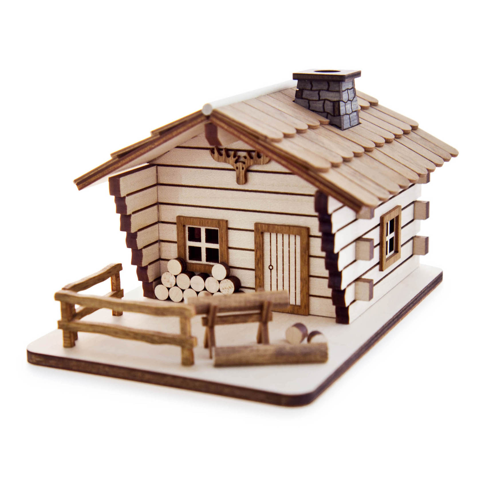 Bastelset Räucherhaus Blockhütte 100-tlg. 15x8,5x10cm im Dregeno Online Shop günstig kaufen