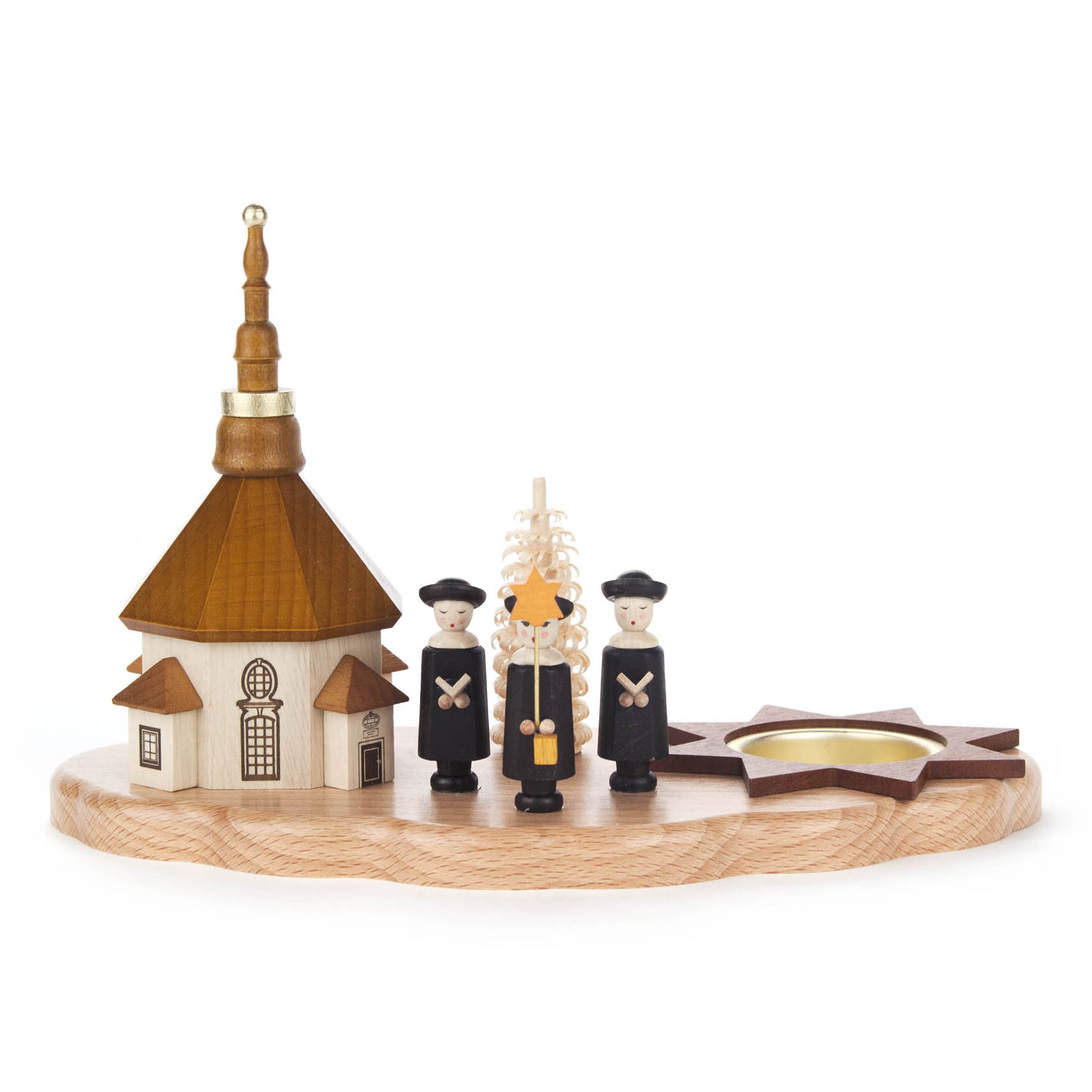 Teelichthalter mit Seiffener Kirche und Kurrende im Dregeno Online Shop günstig kaufen