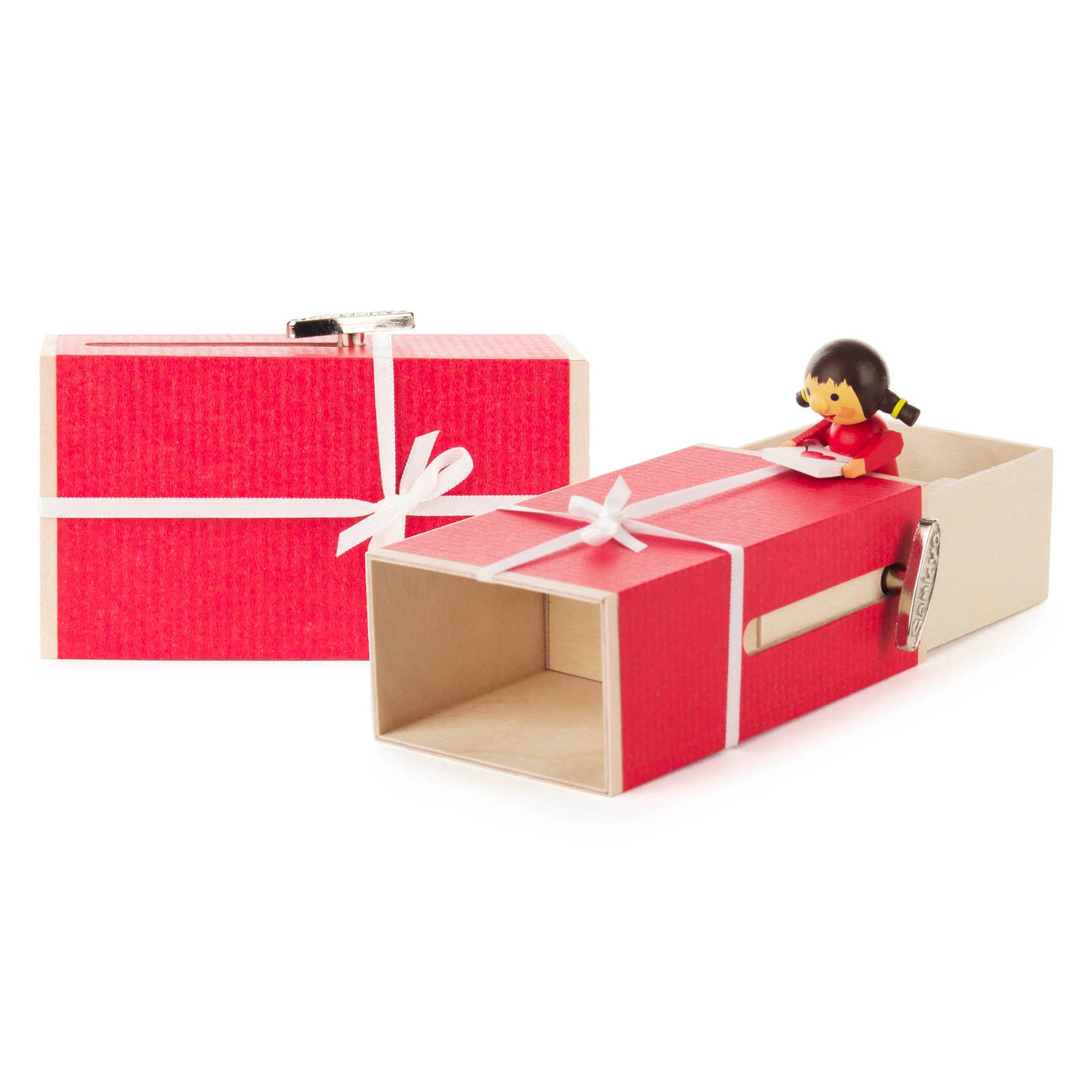 Schiebebox "Geschenke-Box" Mädchen mit Brief Melodie: Turn Around