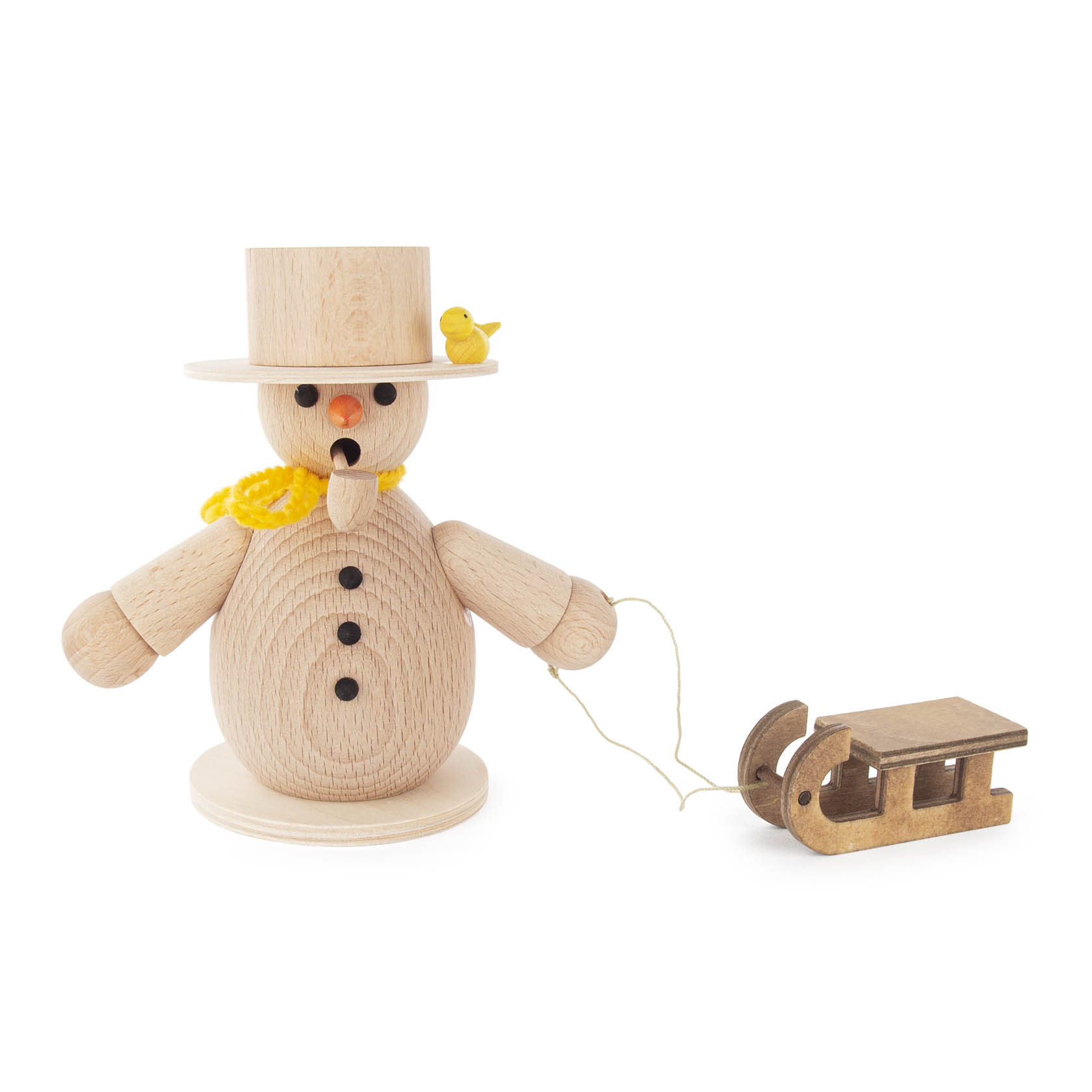 Bastelsatz Räuchermann ca. 14cm Schneemann mit Schlitten