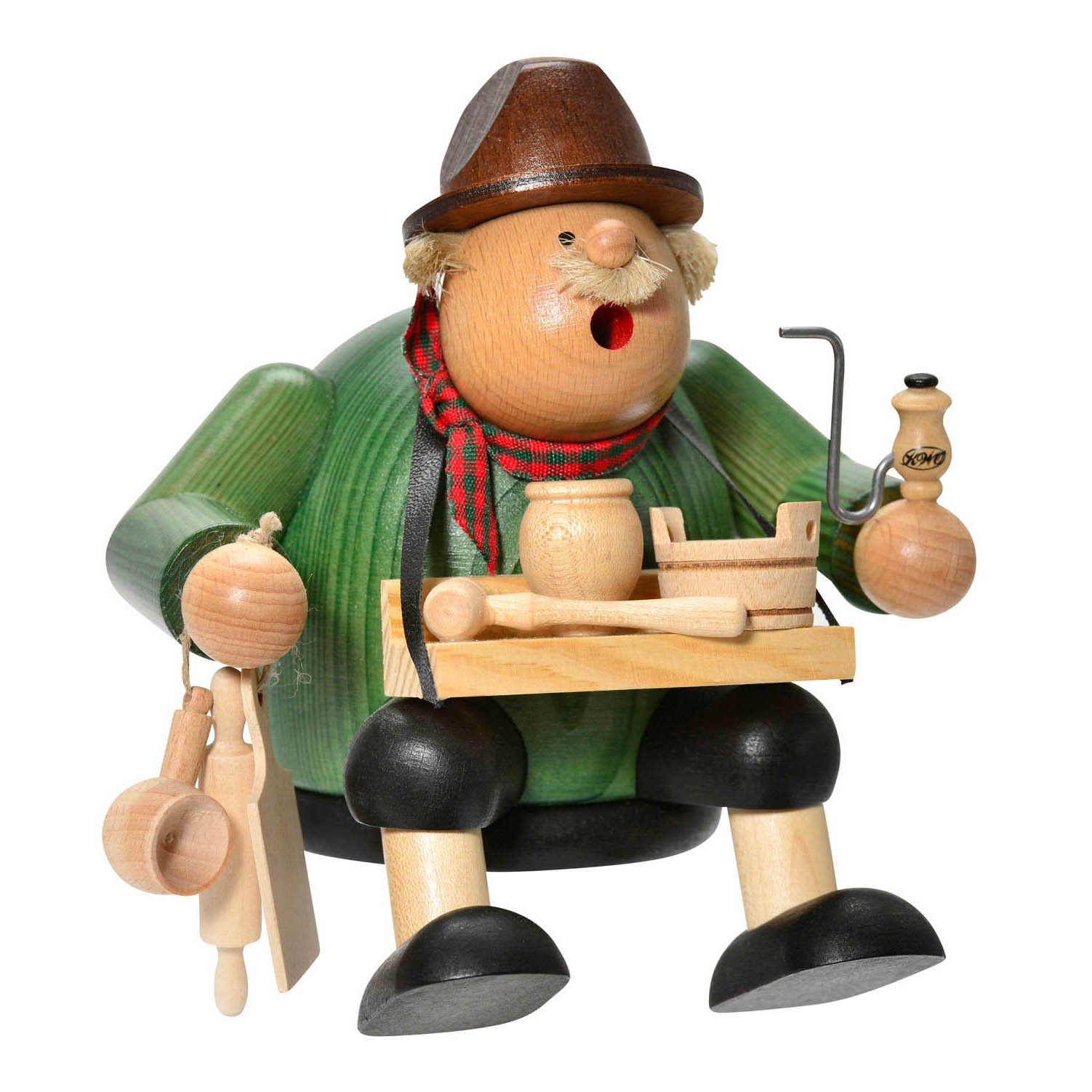 Räuchermann Holzwarenhändler Kantenhocker  15cm 