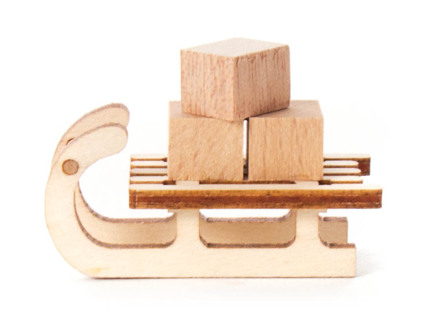 Schlitten mit Päckchen 45x21x25mm 