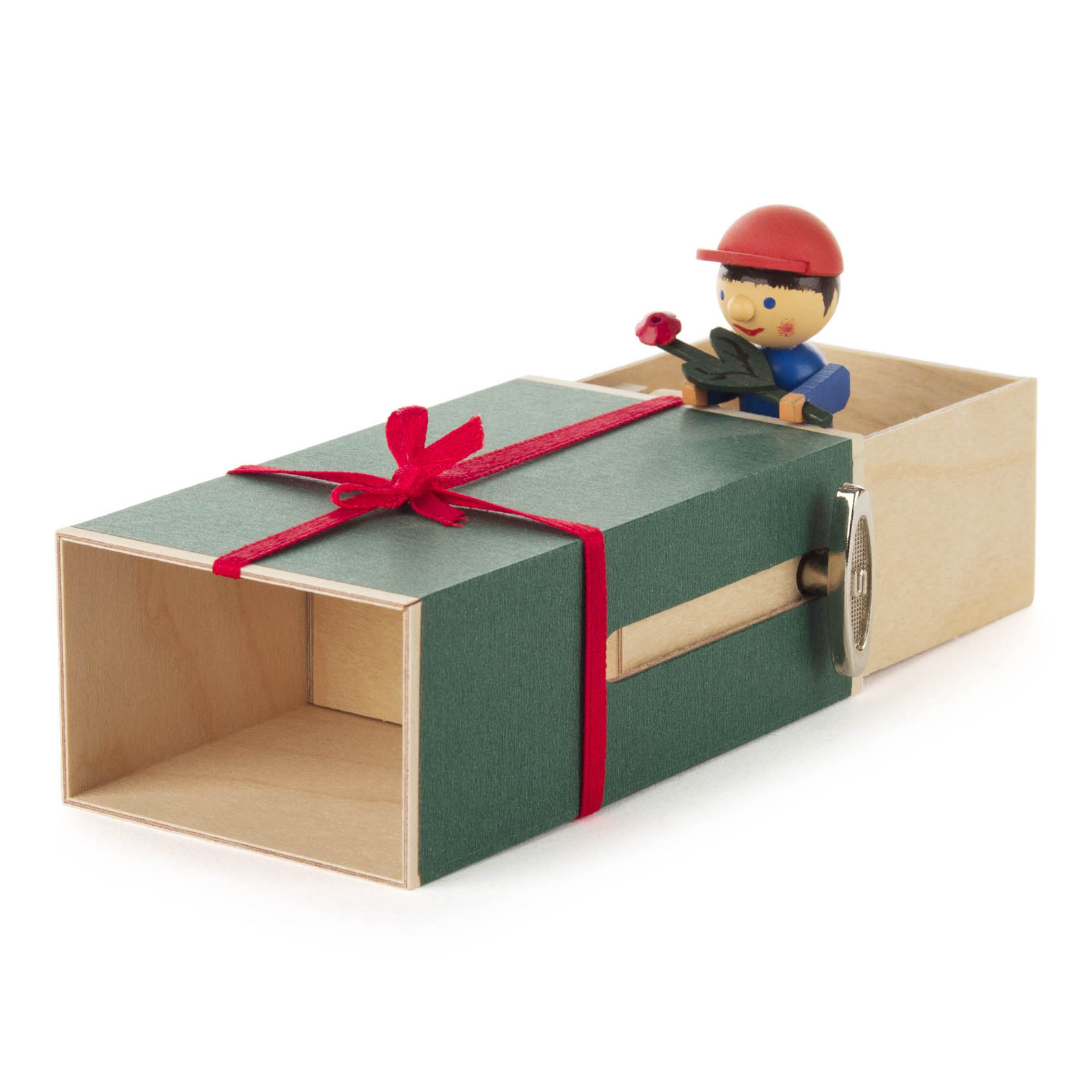 Schiebebox "Geschenke-Box" Junge mit Blume Melodie: It-s a small world