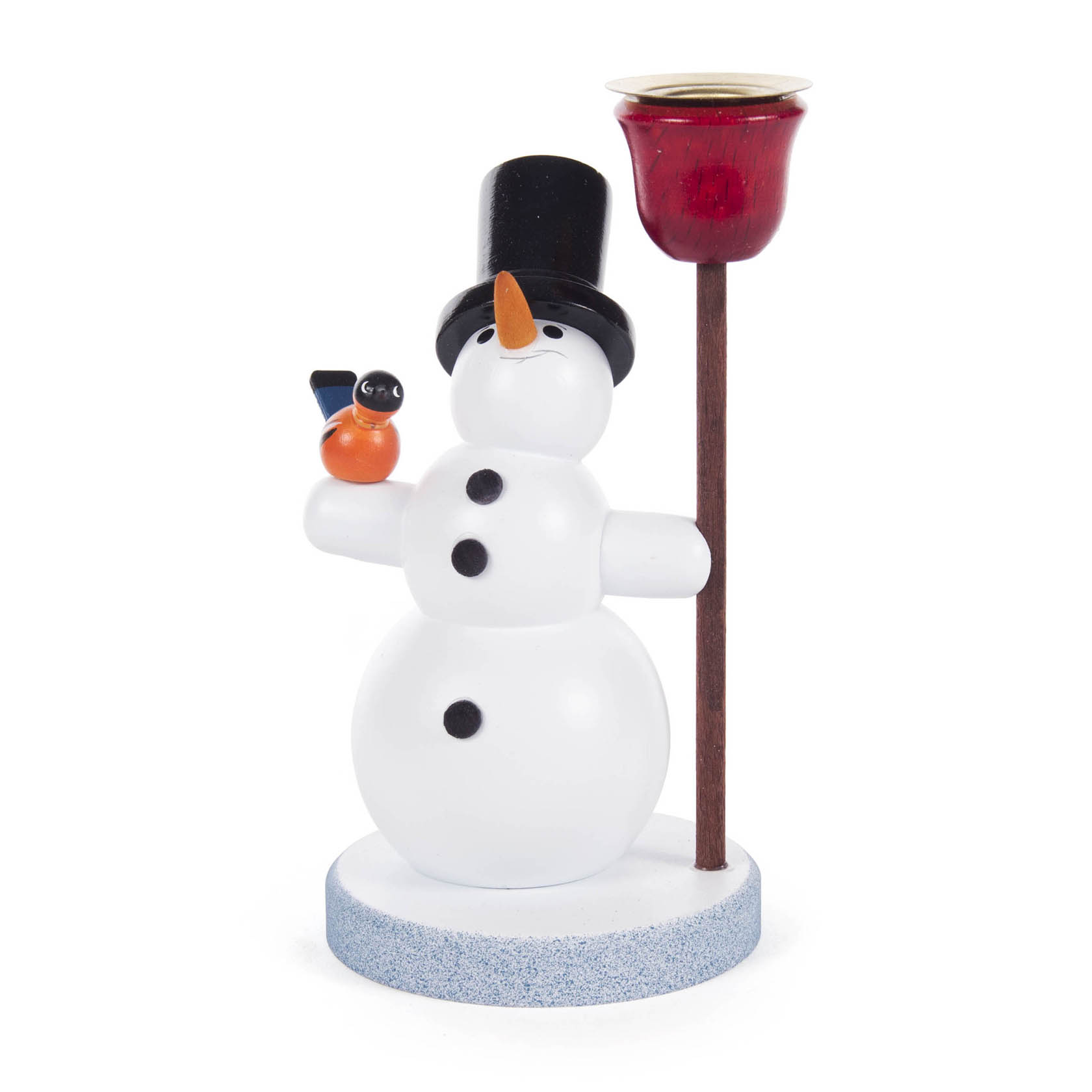 Schneemann mit Kerzenhalter und schwarzem Zylinder, für Kerze d=14mm im Dregeno Online Shop günstig kaufen