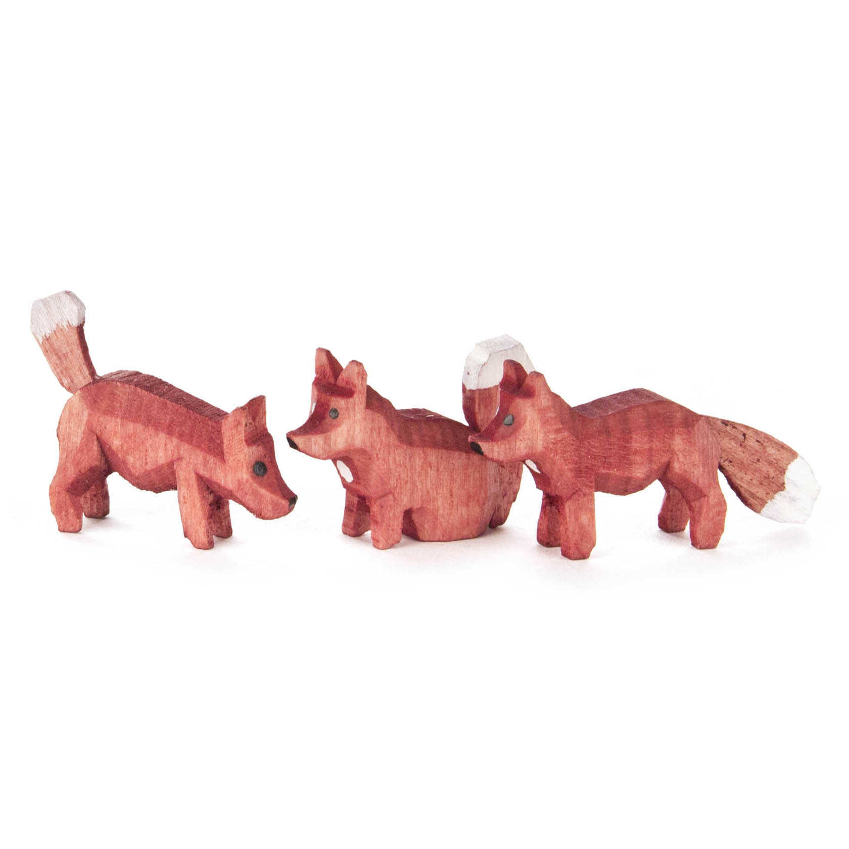 Fuchsgruppe farbig (3) Rückenhöhe 1,5cm Fuchs stehend, sitzend, fauchend im Dregeno Online Shop günstig kaufen