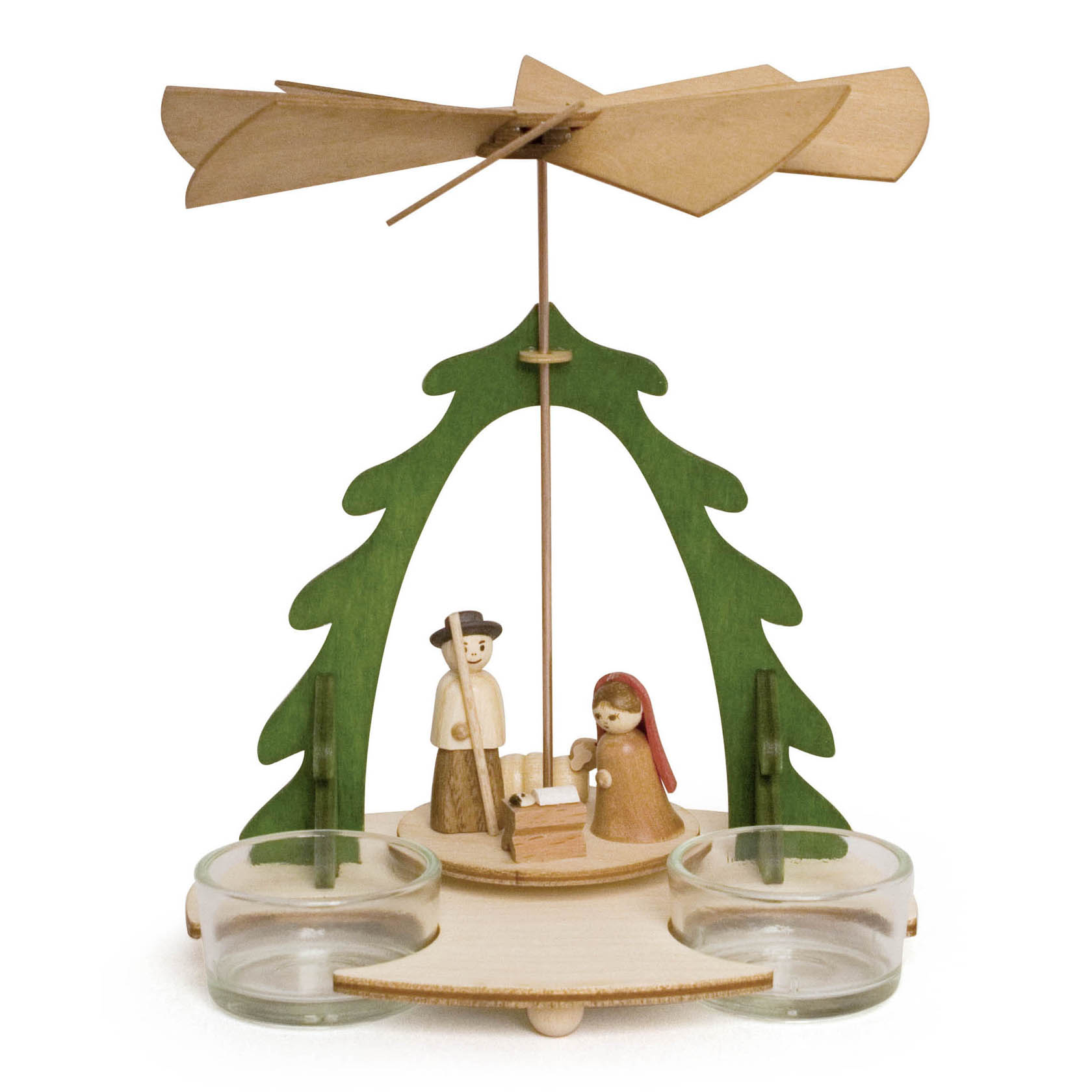 Bastelset Pyramide mit Krippefiguren  14x18x14cm