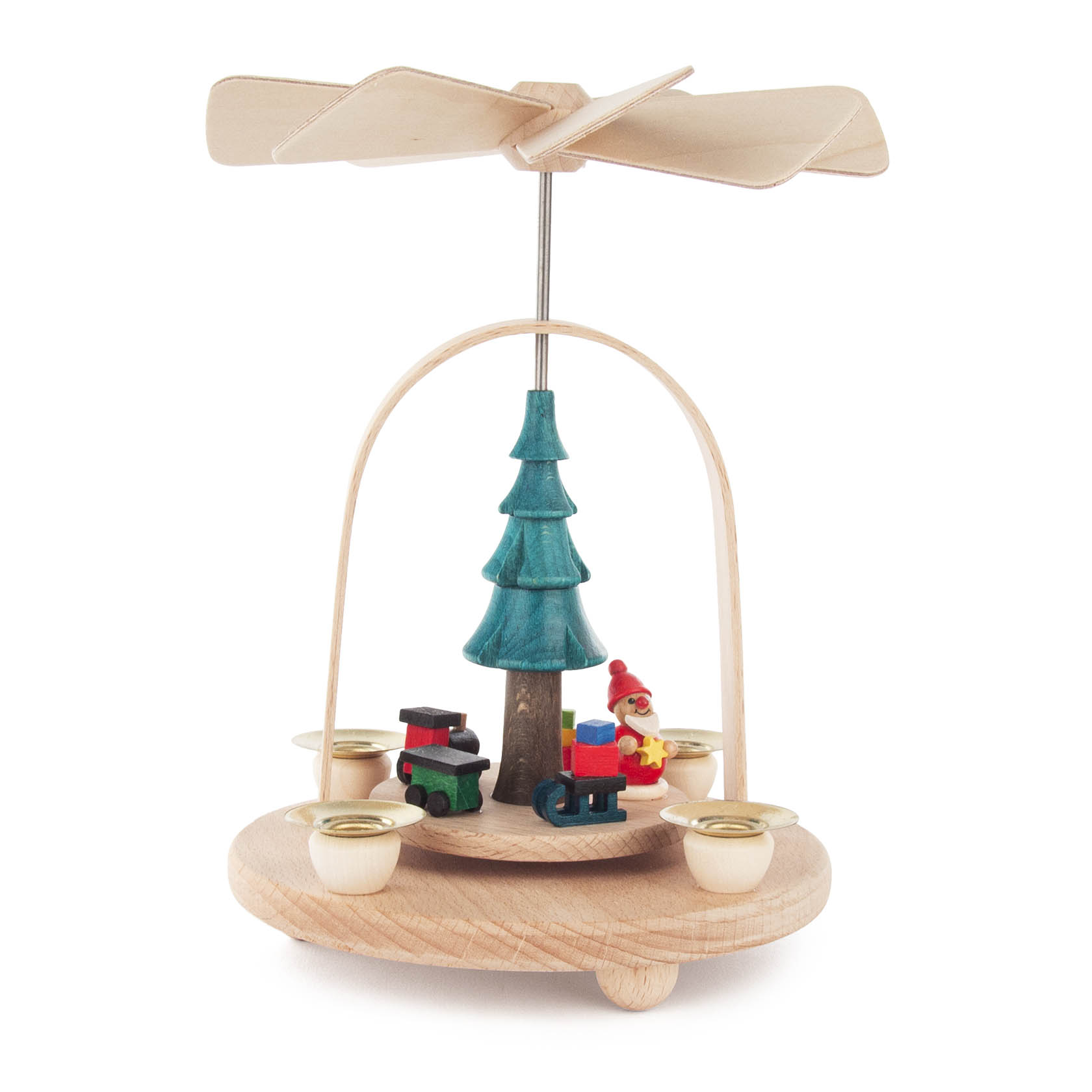 wooden pyramid with santa