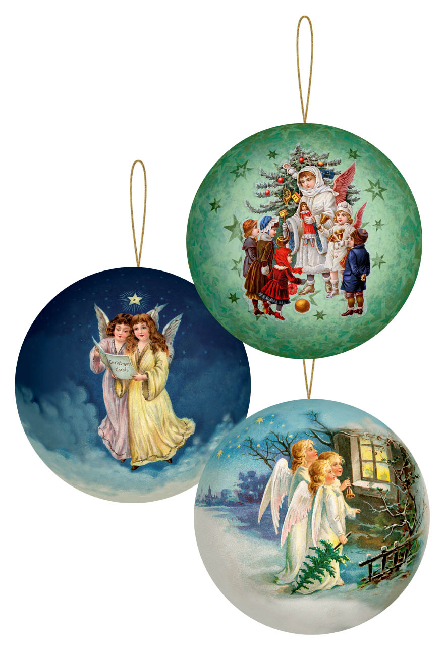 Weihnachts-Geschenkkugel zum Befüllen "Engelchen" 3 Motive sortiert (12) 