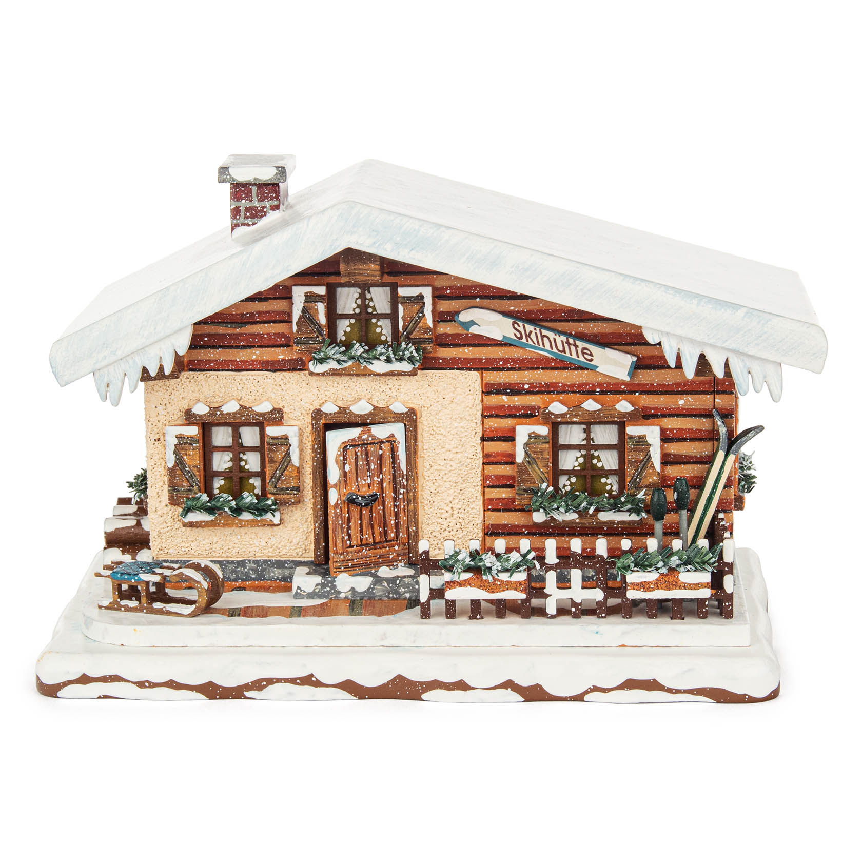 Winterkinder Skihütte elektr. beleuchtet im Dregeno Online Shop günstig kaufen