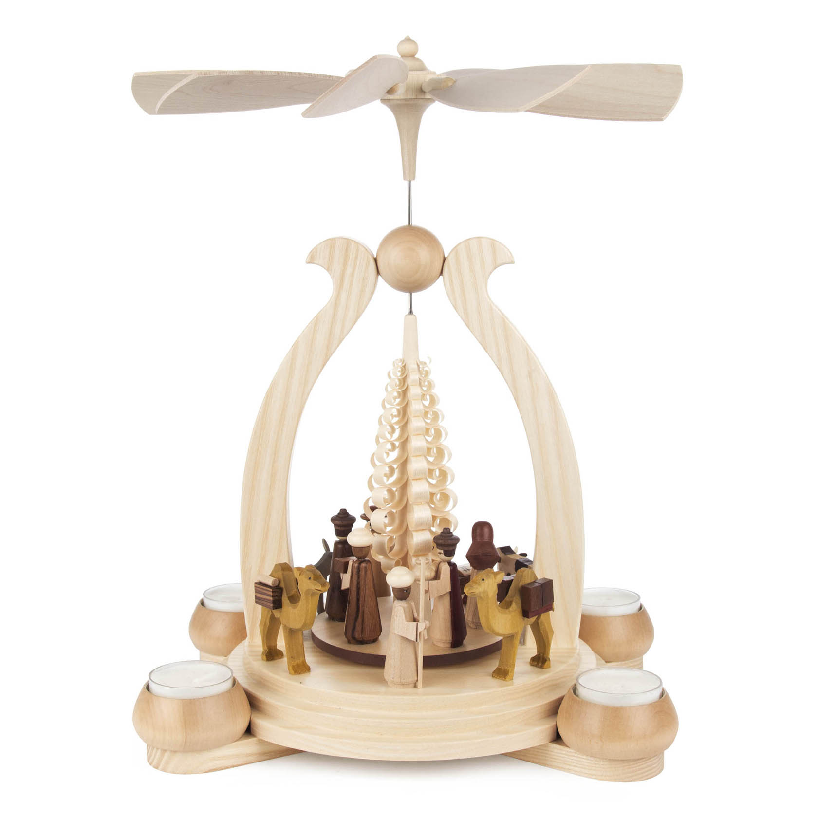 Pyramide mit Christi Geburt, für Teelichte