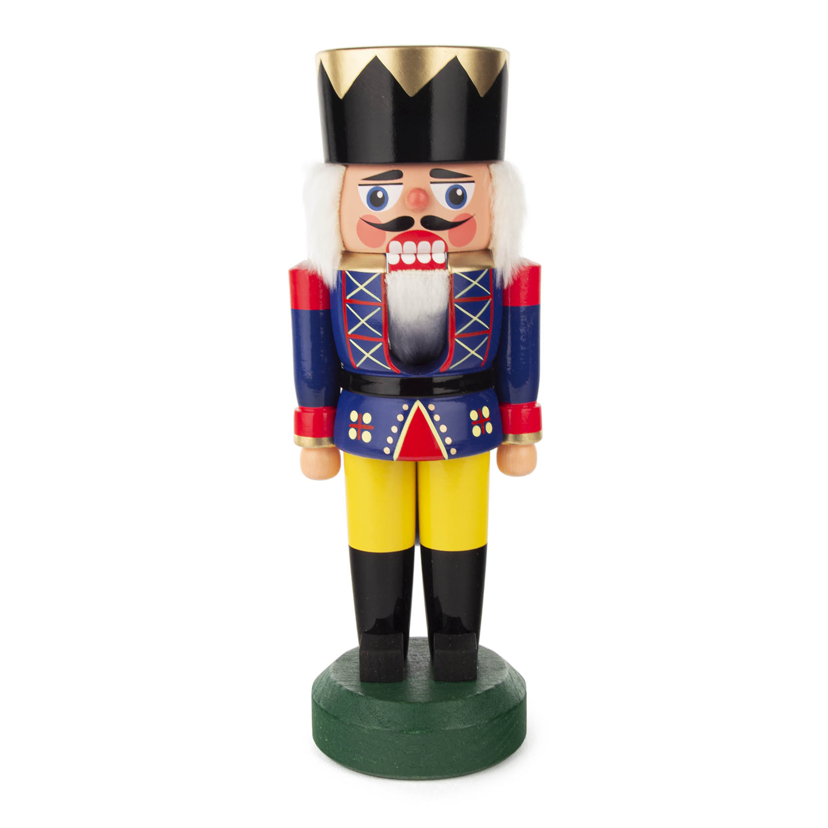 Nussknacker König blau-gelb, 21cm