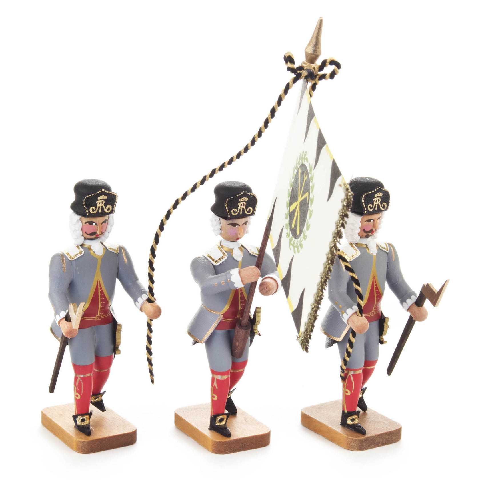 Barockbergleute mit Hüttenfahne und Fahnenbegleiter (3)