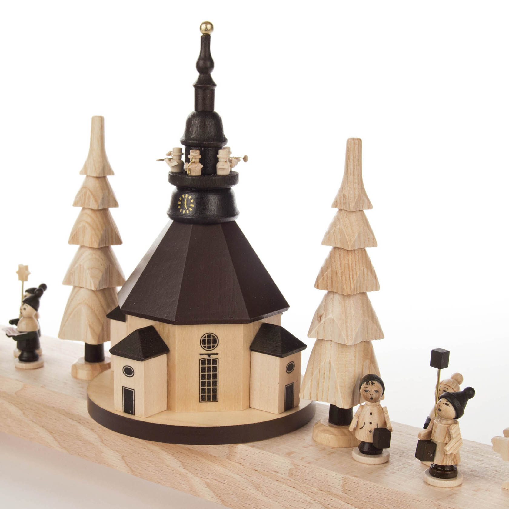 Schwibbogen mit Seiffener Kirche mit LED Beleuchtung   -exclusiv- Netzspannung: 100-240V