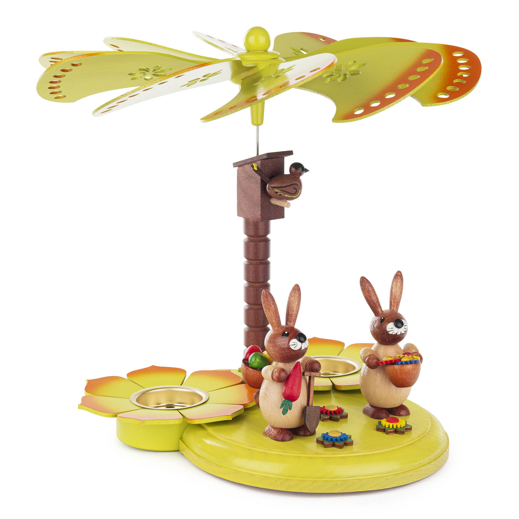 Teelichtpyramide, farbig 2 Hasen mit Möhre und Korb im Dregeno Online Shop günstig kaufen
