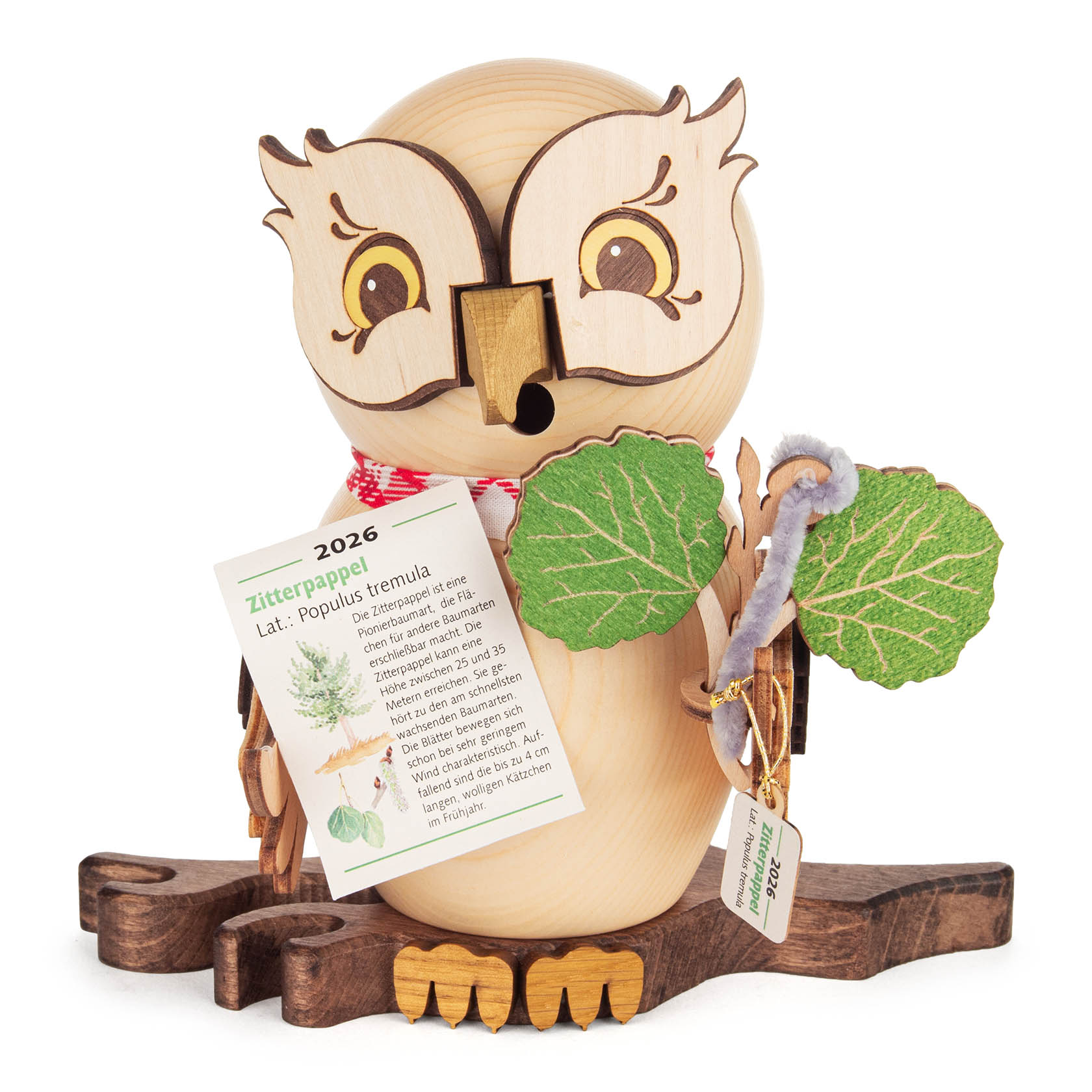 Räuchereule Jahresfigur 2026 mit Zitterpappel im Dregeno Online Shop günstig kaufen