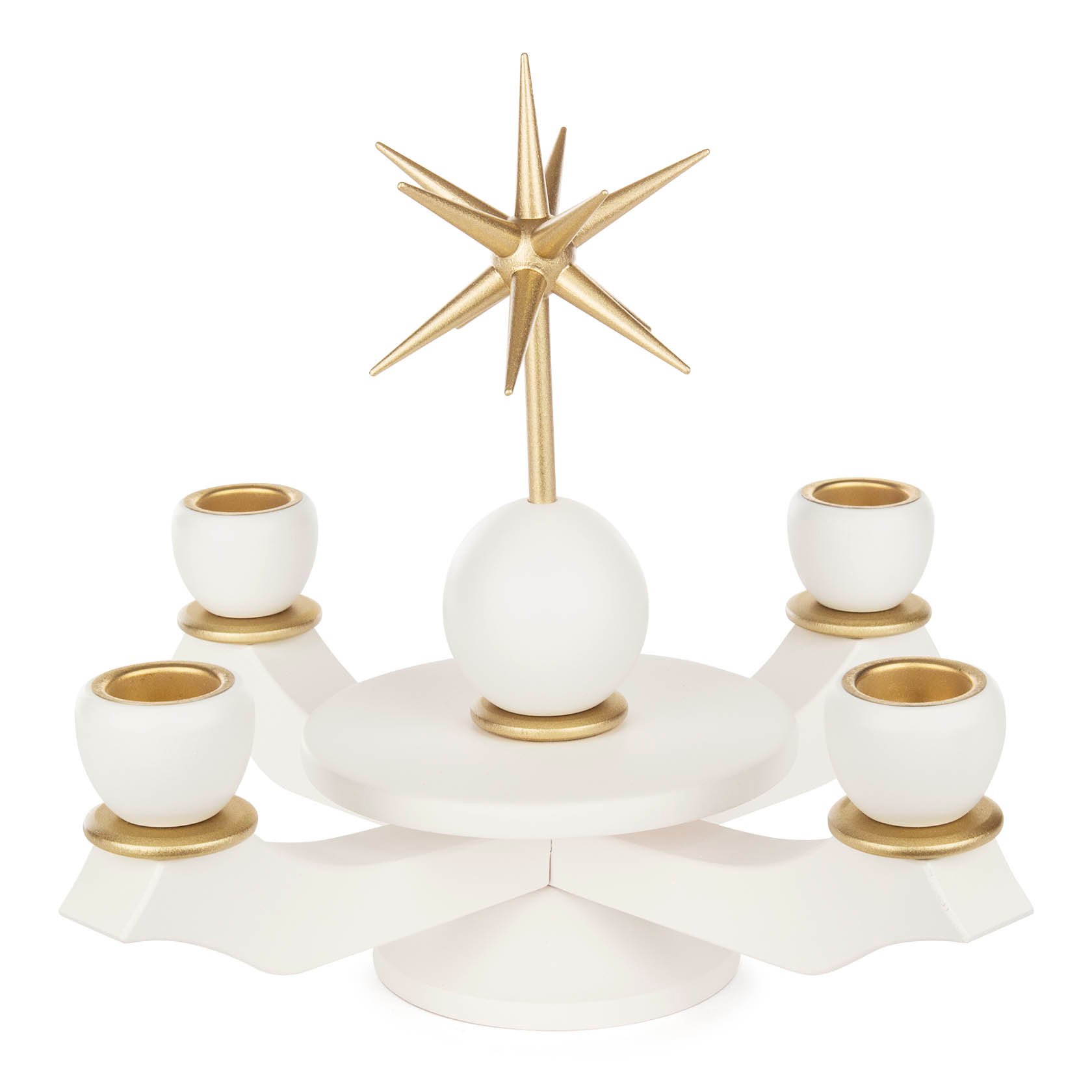 Adventsleuchter mit Stern weiß für Wachskerzen D=22 mm im Dregeno Online Shop günstig kaufen