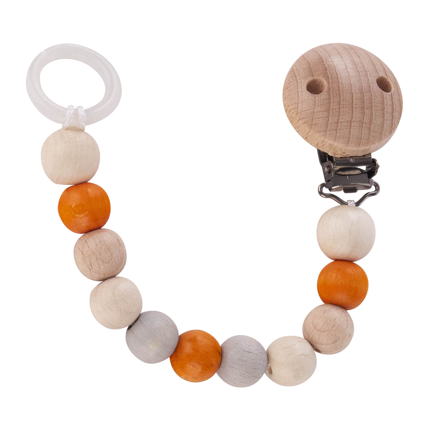 Schnullerkette natur-orange