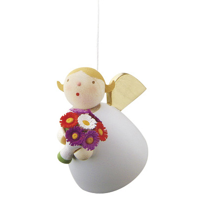 Schutzengel mit Blume schwebend  