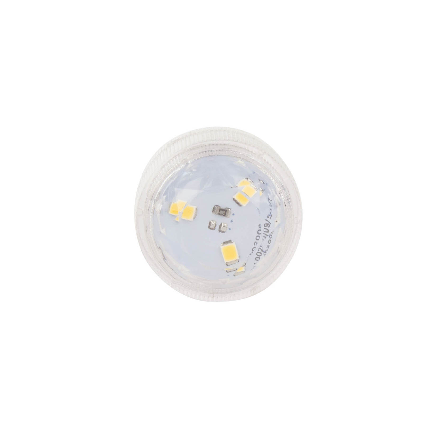 A small round transparent LED decorative light featuring multiple tiny LED bulbs arranged in a circular pattern.