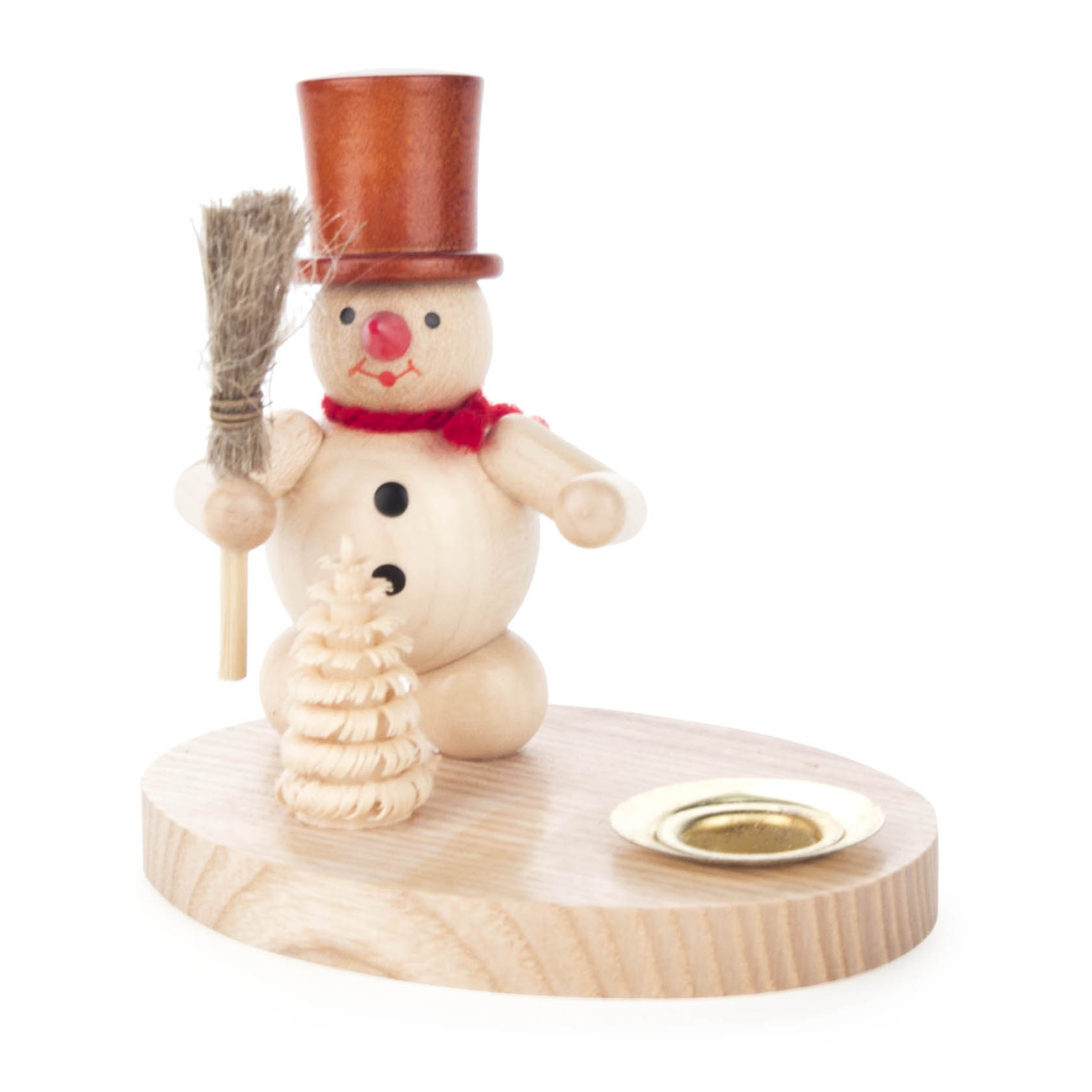 Kerzenhalter Schneemann natur, für Kerze d=14mm