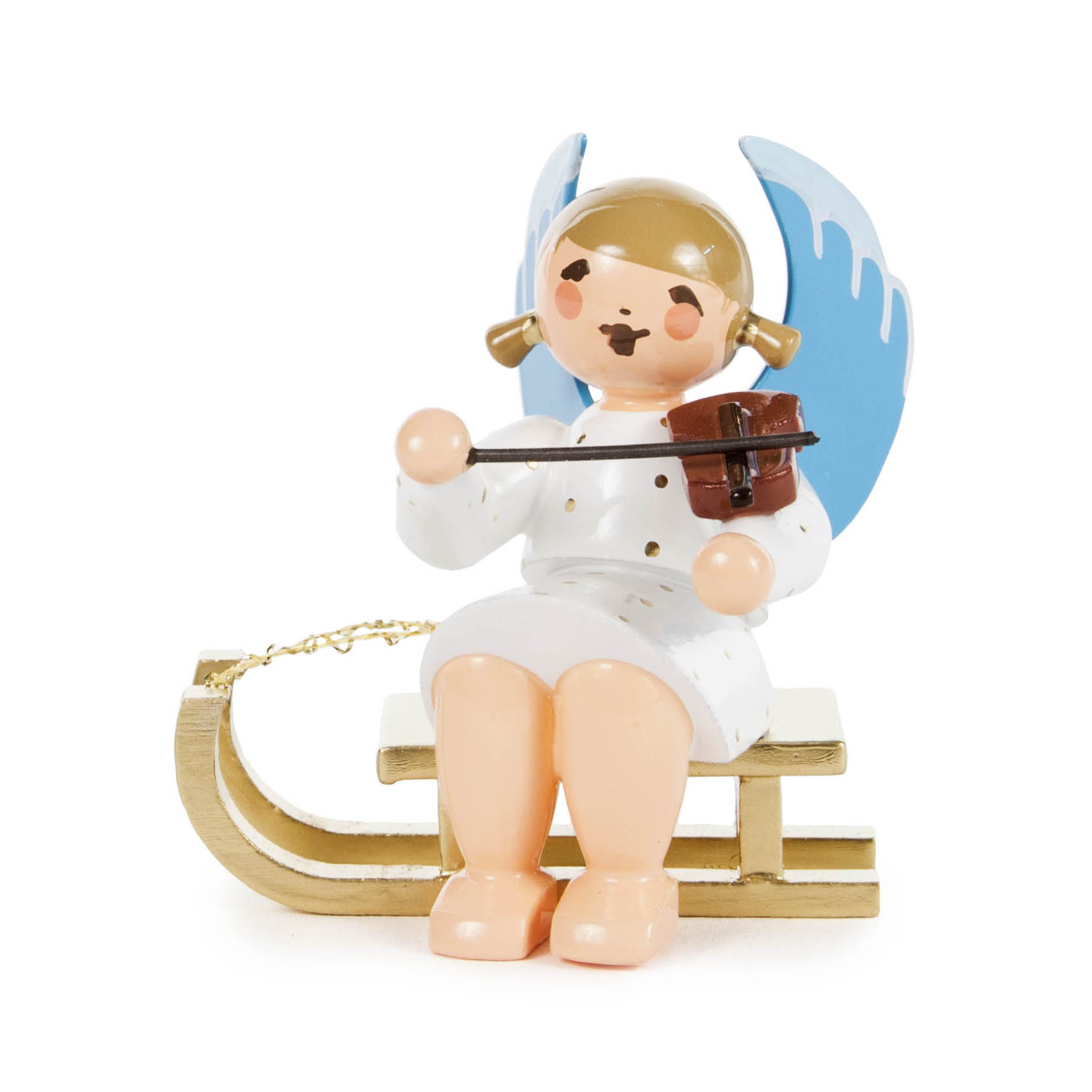 Engel mit Geige auf Schlitten sitzend im Dregeno Online Shop günstig kaufen