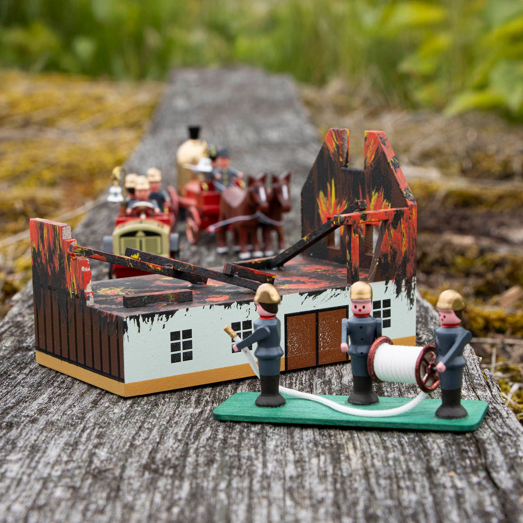 wooden  fire engine with ladder