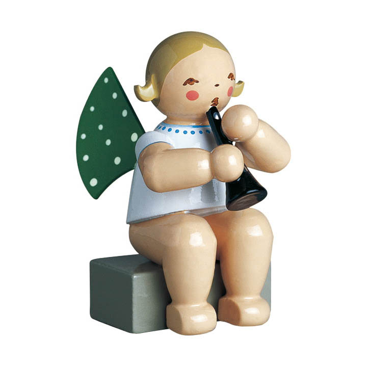 Engel mit Klarinette, sitzend auf Sockel im Dregeno Online Shop günstig kaufen