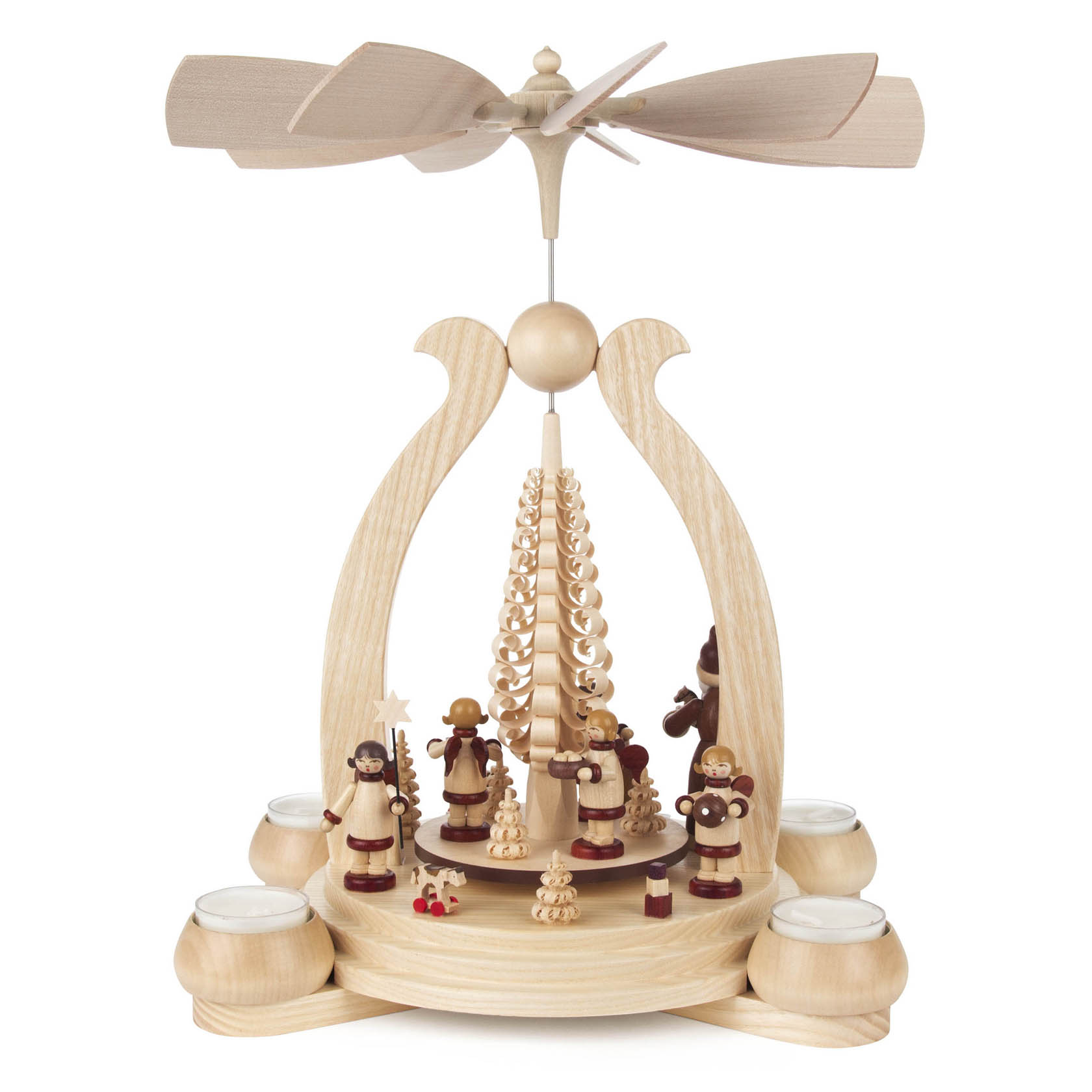 Pyramide mit Bescherung, für Teelichte