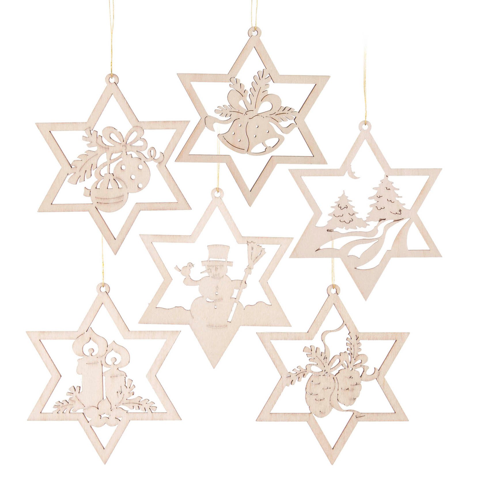 Behang Weihnachtsmotive im Stern, Satz 2 (6) im Dregeno Online Shop günstig kaufen