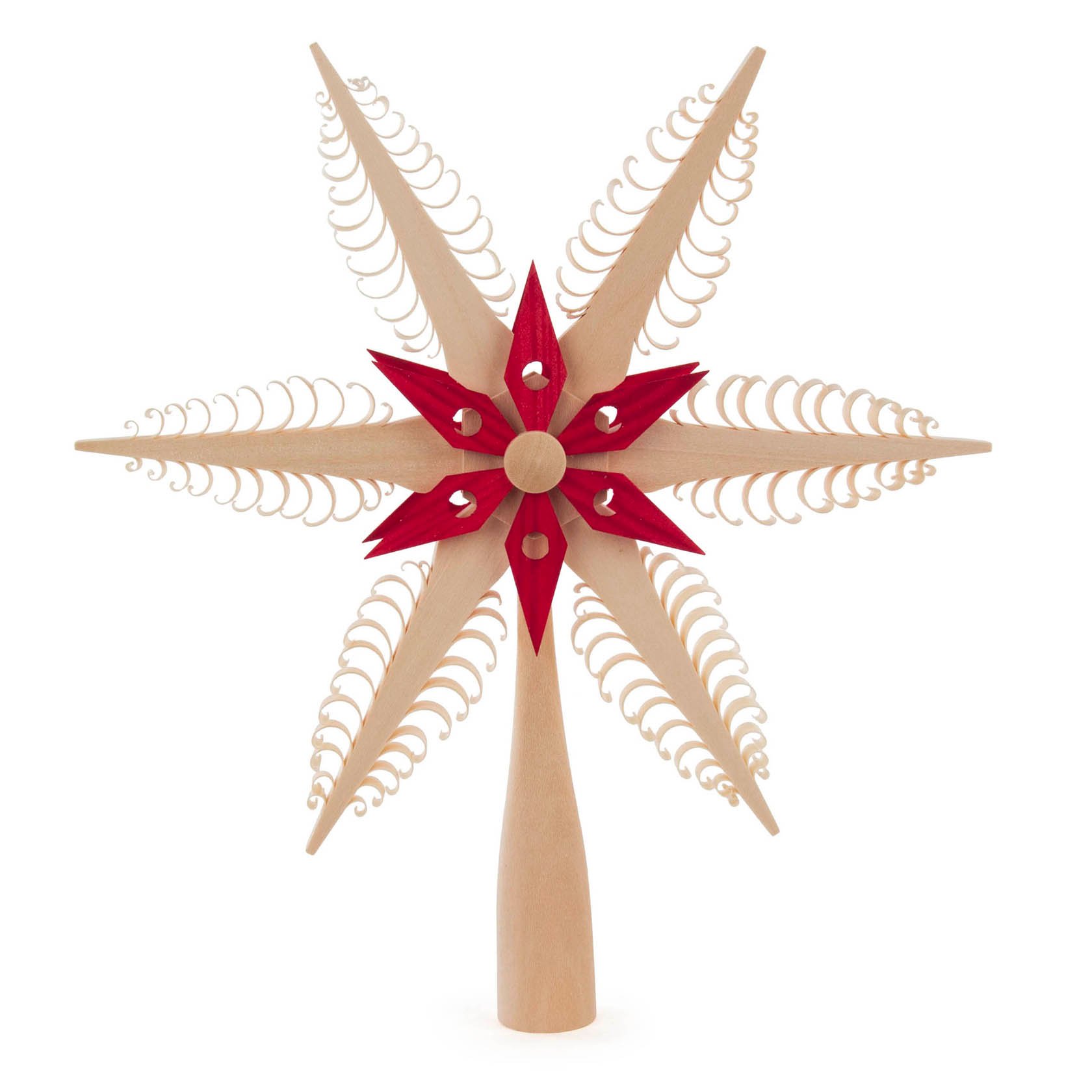 Christbaumspitze Spanstern,rot-natur Durchmesser 20cm