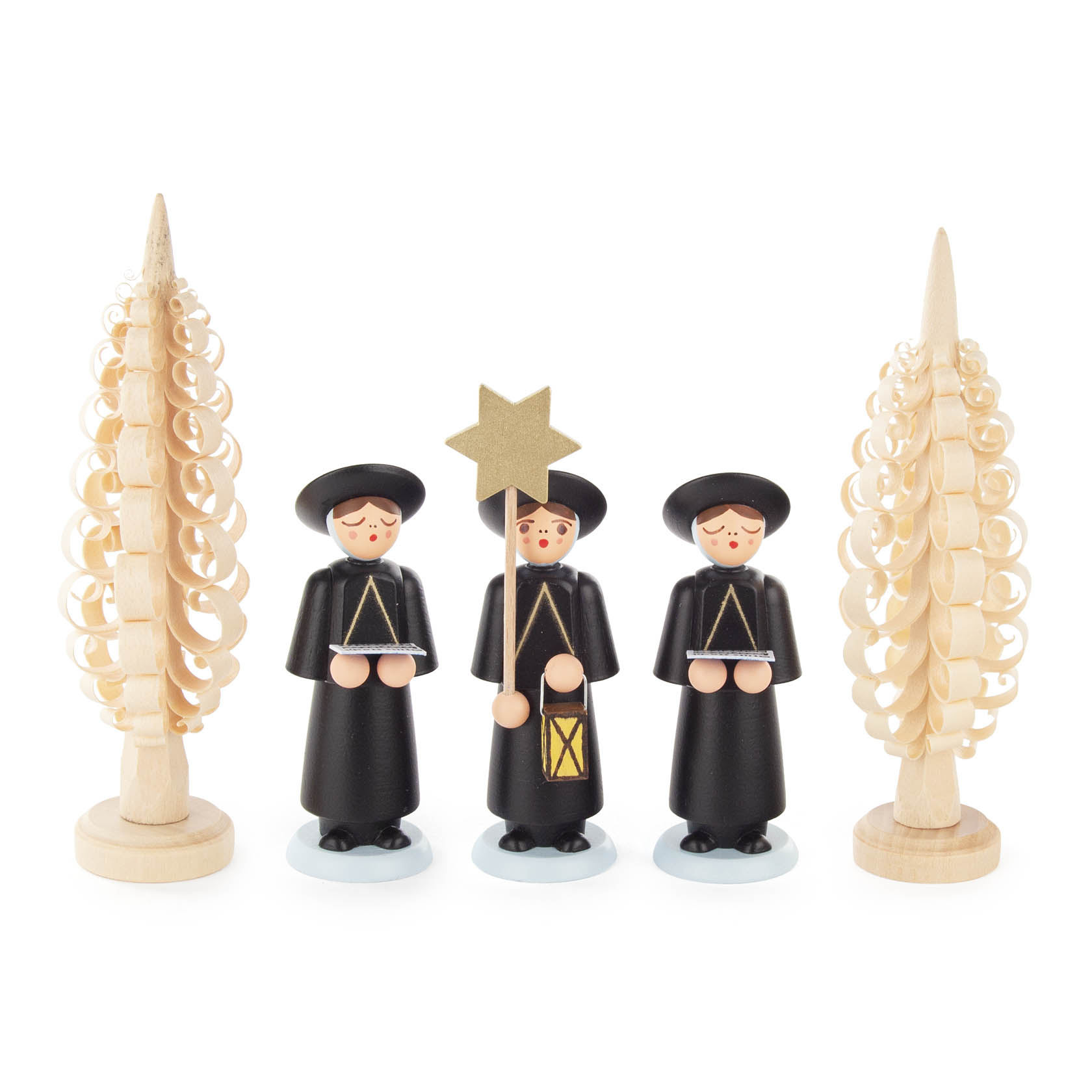 Kurrendefiguren schwarz (5) mit Spanbäumchen im Dregeno Online Shop günstig kaufen